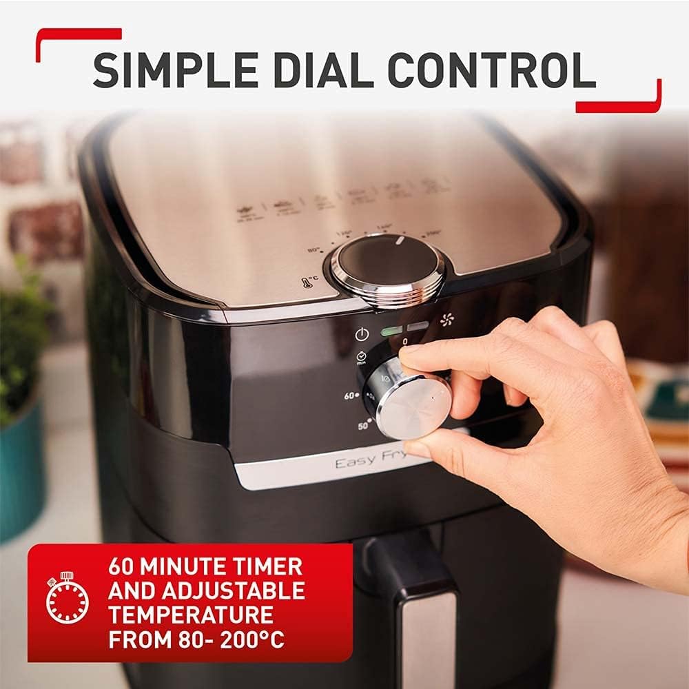 TEFAL Air Fryer | Easy Fry & Grill 2-in-1 |4.2 L Capacity | 1550 W | Healthy Cooking | Air Fry + Grill |Adjustable Temperature | Timer