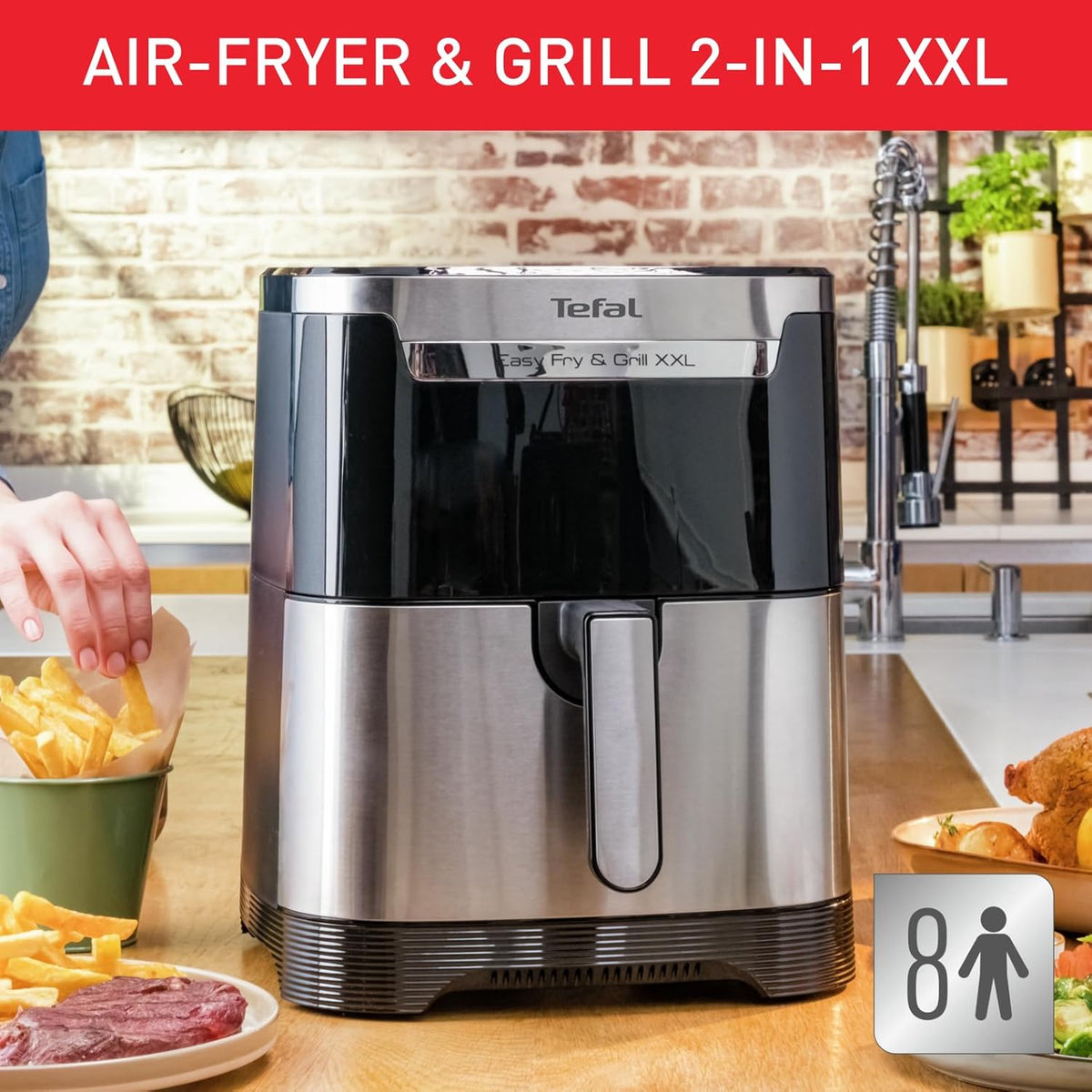 TEFAL Air Fryer Easy Fry & Grill | Digital 2-in-1XXL | 6.5 Capacity| 1830 W