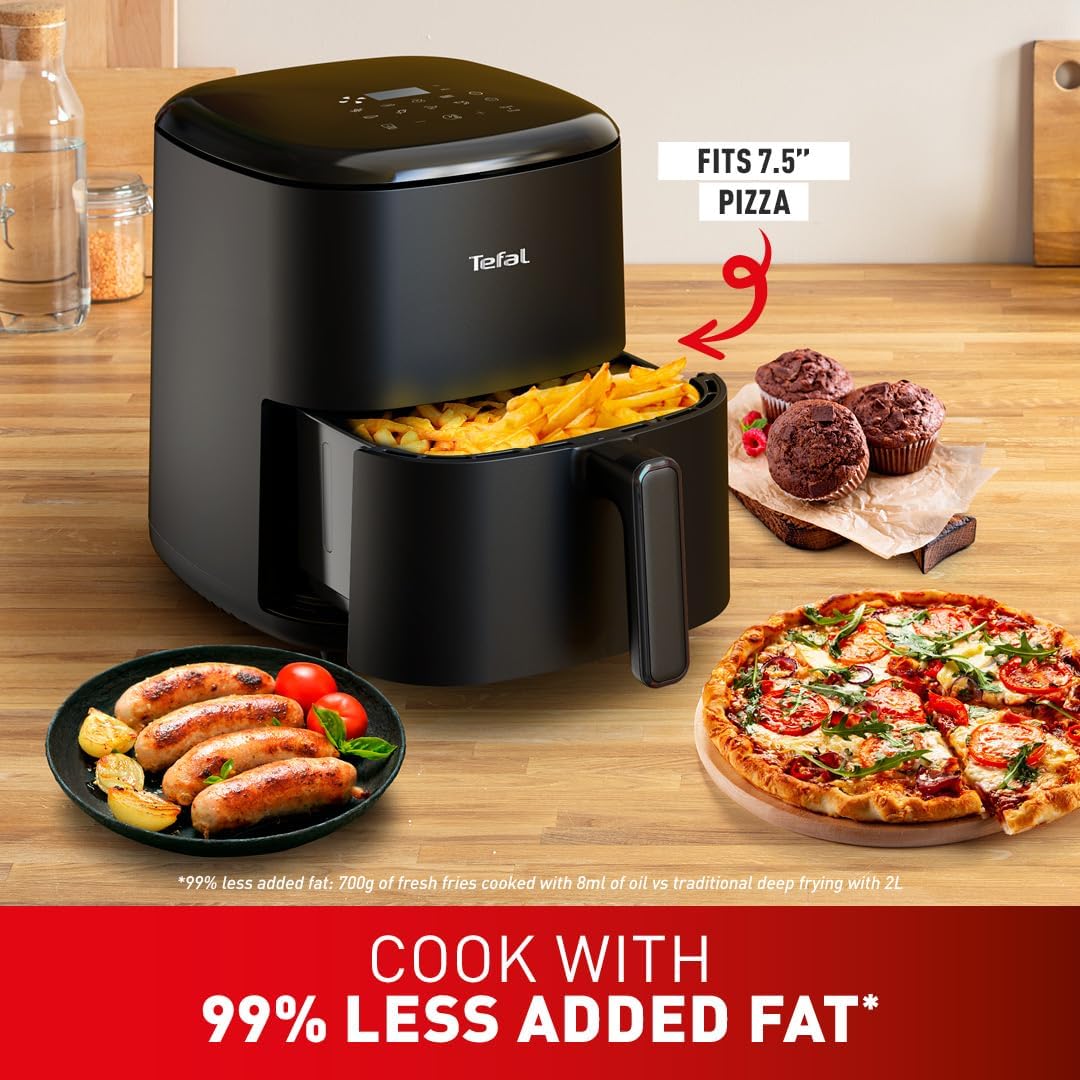 Tefal Easy Fry Max Digital Air Fryer | 5L, 10-in-1 | Oil Free | Air Fry | Extra Crisp |Roast | Bake | Reheat | Dehydrate | 6 Servings | Non-Stick