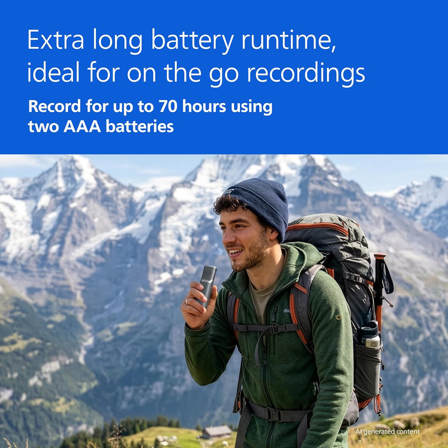 Philips DVT1170 VoiceTracer | Audio Recorder | 360° Microphone for Excellent Sound