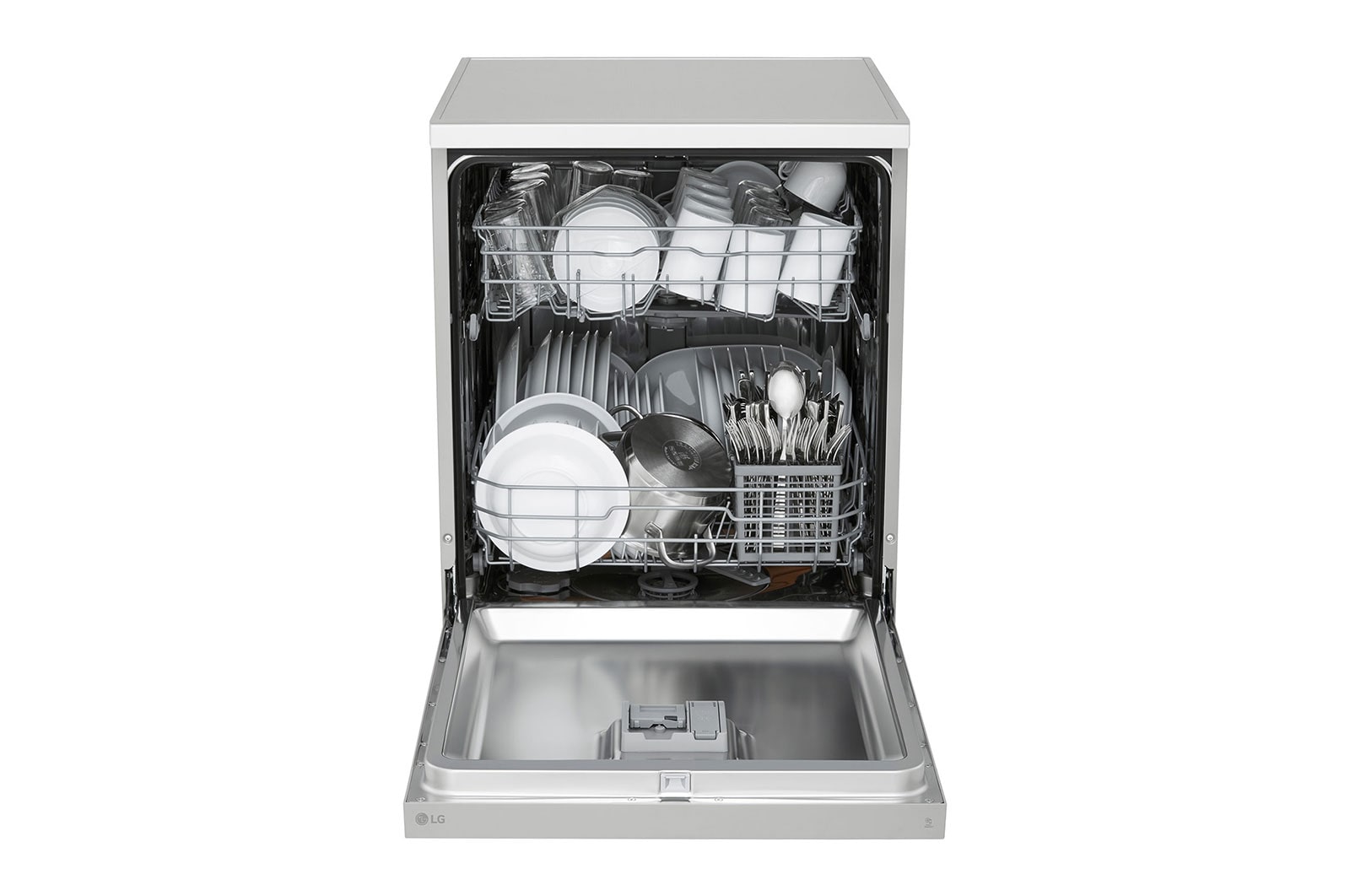 LG QuadWash™ Dishwasher, 14 Place Settings, EasyRack™ Plus, Inverter Direct Drive, Platinum Silver color