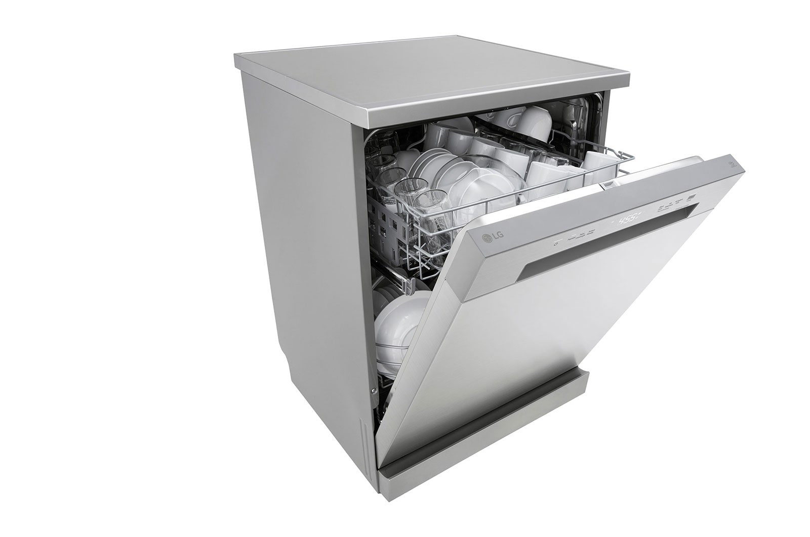 LG QuadWash™ Dishwasher, 14 Place Settings, EasyRack™ Plus, Inverter Direct Drive, Platinum Silver color