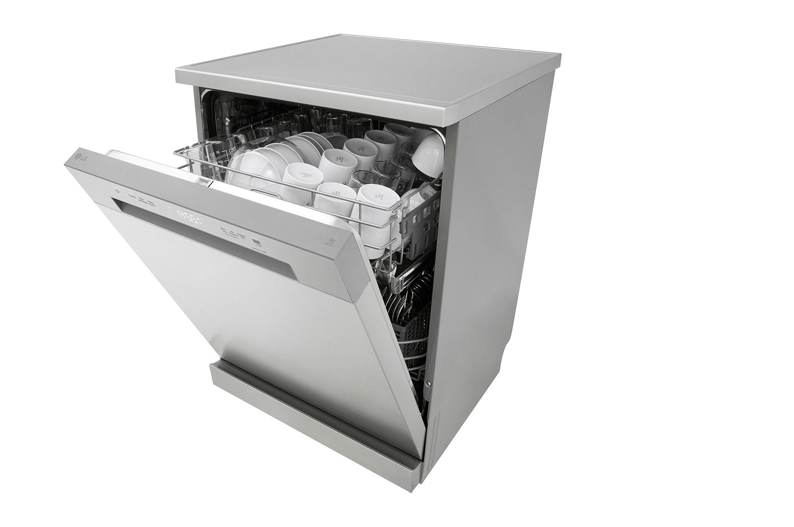 LG QuadWash™ Dishwasher, 14 Place Settings, EasyRack™ Plus, Inverter Direct Drive, Platinum Silver color