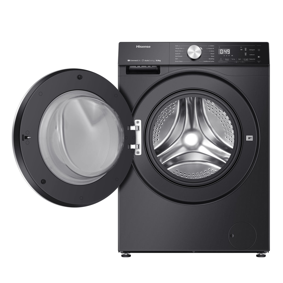 Hisense 5S Series 12kg Front Load Washing Machine in Premium Black | WF5S1245BB