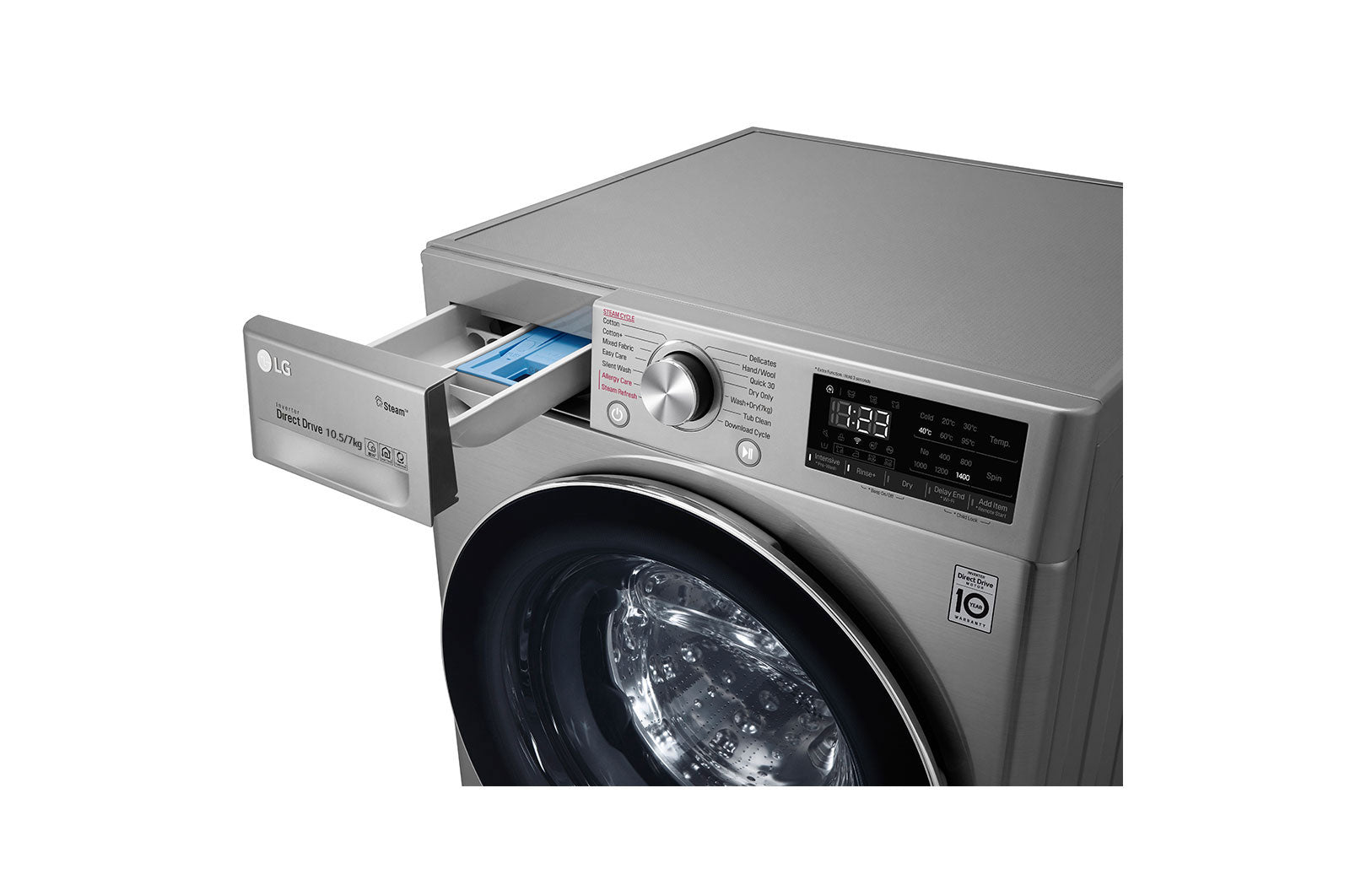 LG 10.5/7Kg Front Load Washer/Dryer | F4V5RGP2T
