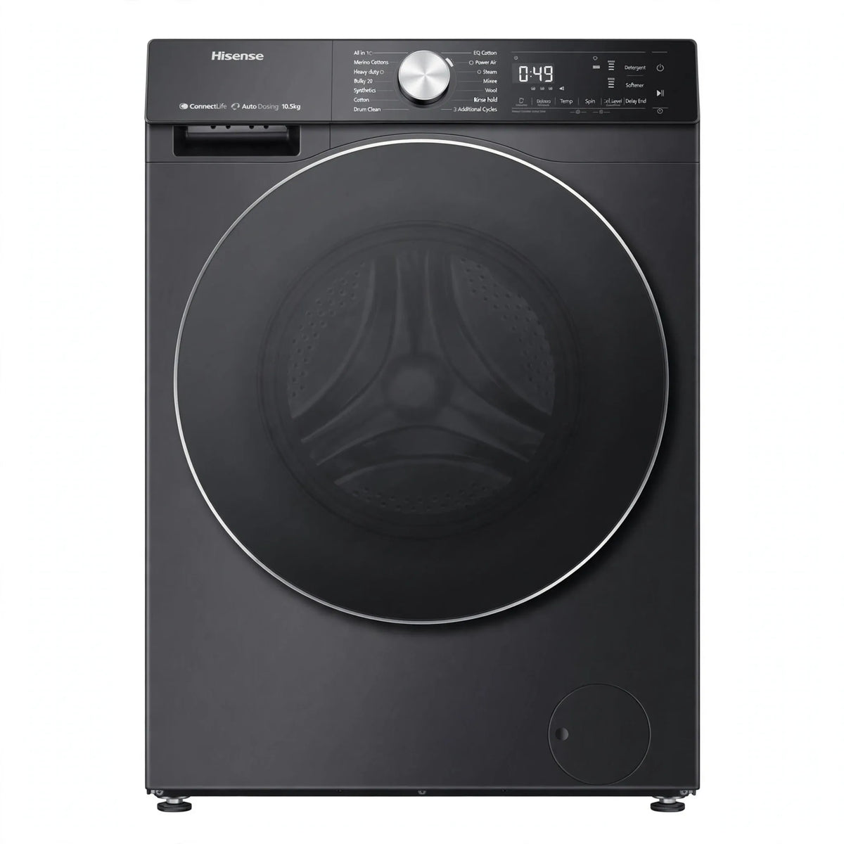 Hisense 5S Series 12kg Front Load Washing Machine in Premium Black | WF5S1245BB