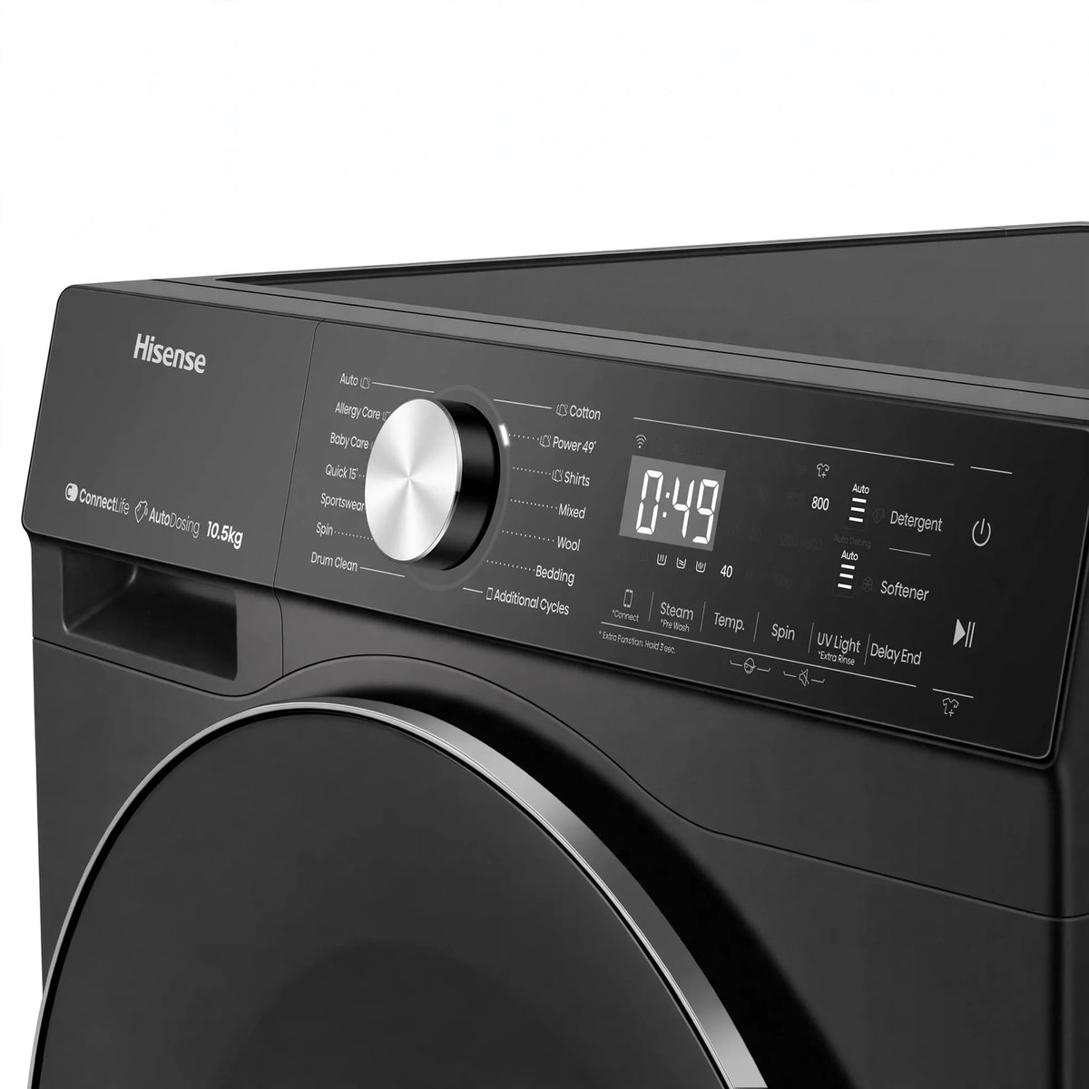 Hisense 5S Series 12kg Front Load Washing Machine in Premium Black | WF5S1245BB