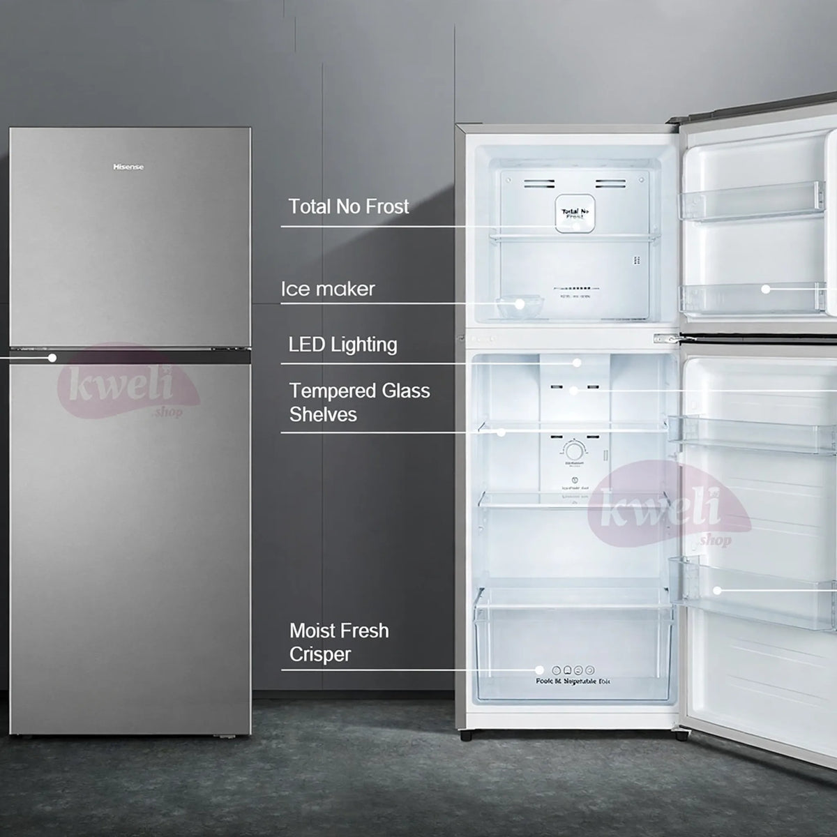 Hisense 266L Double Door Refrigerator