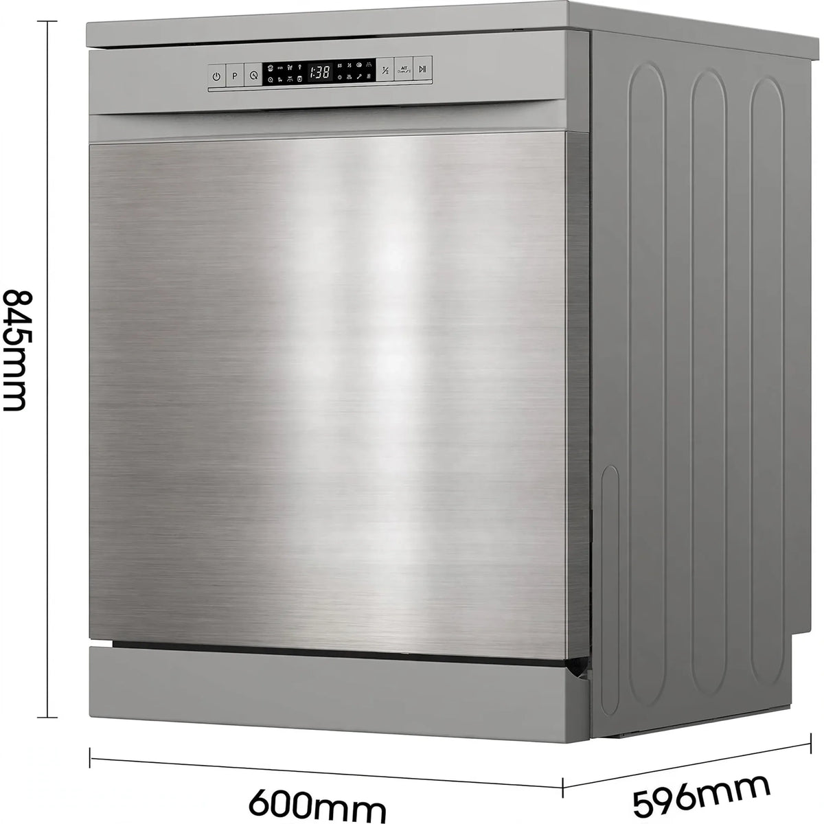 Hisense Dishwasher Stainless Steel | 8 Programs With 15 Place Settings | 3 Baskets