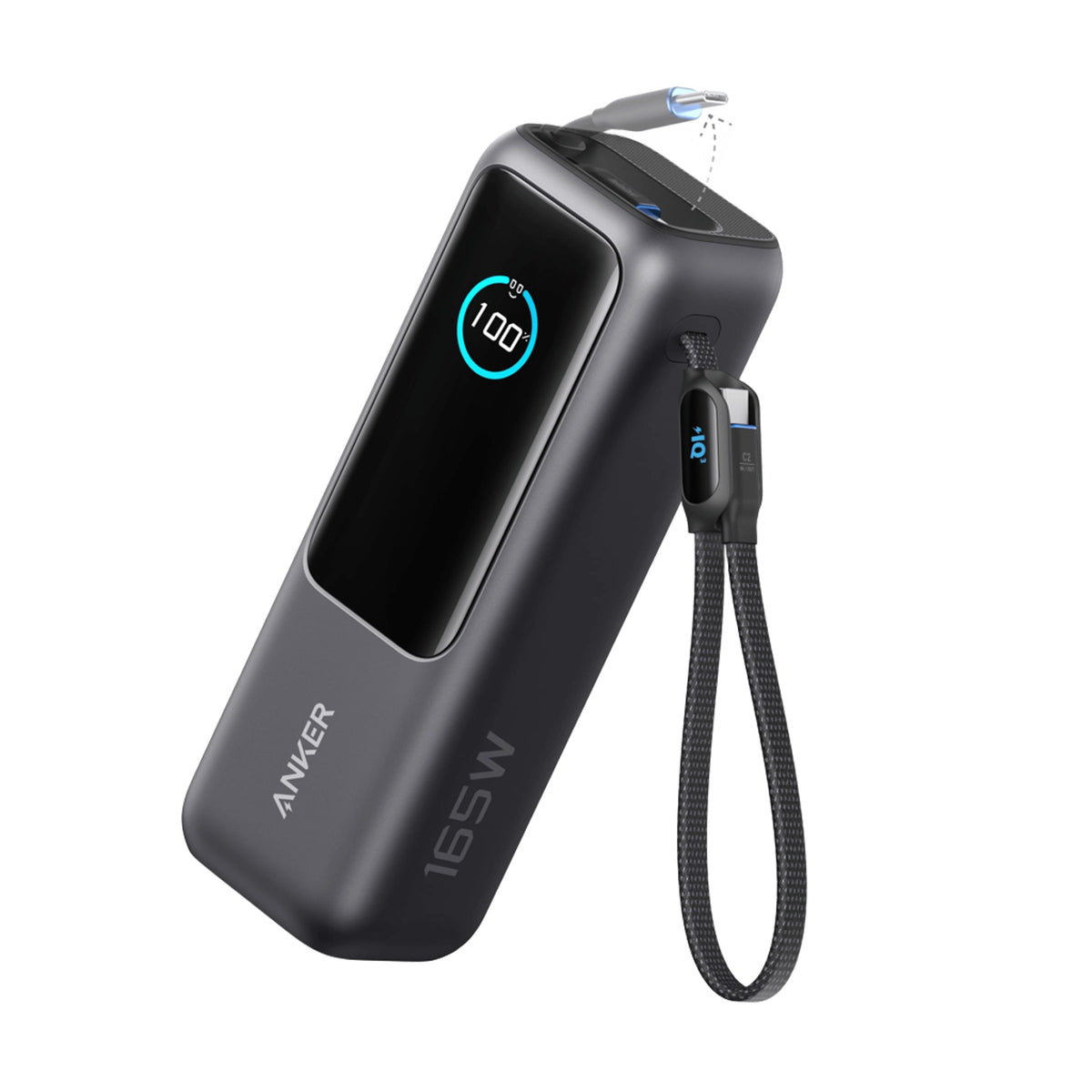 Anker Laptop Power Bank (25K, 165W, Built-In and Retractable Cables)