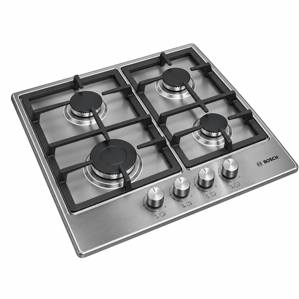 Bosch PCR9A5B90 Series 6 Gas Hob, 90cm, Stainless Steel