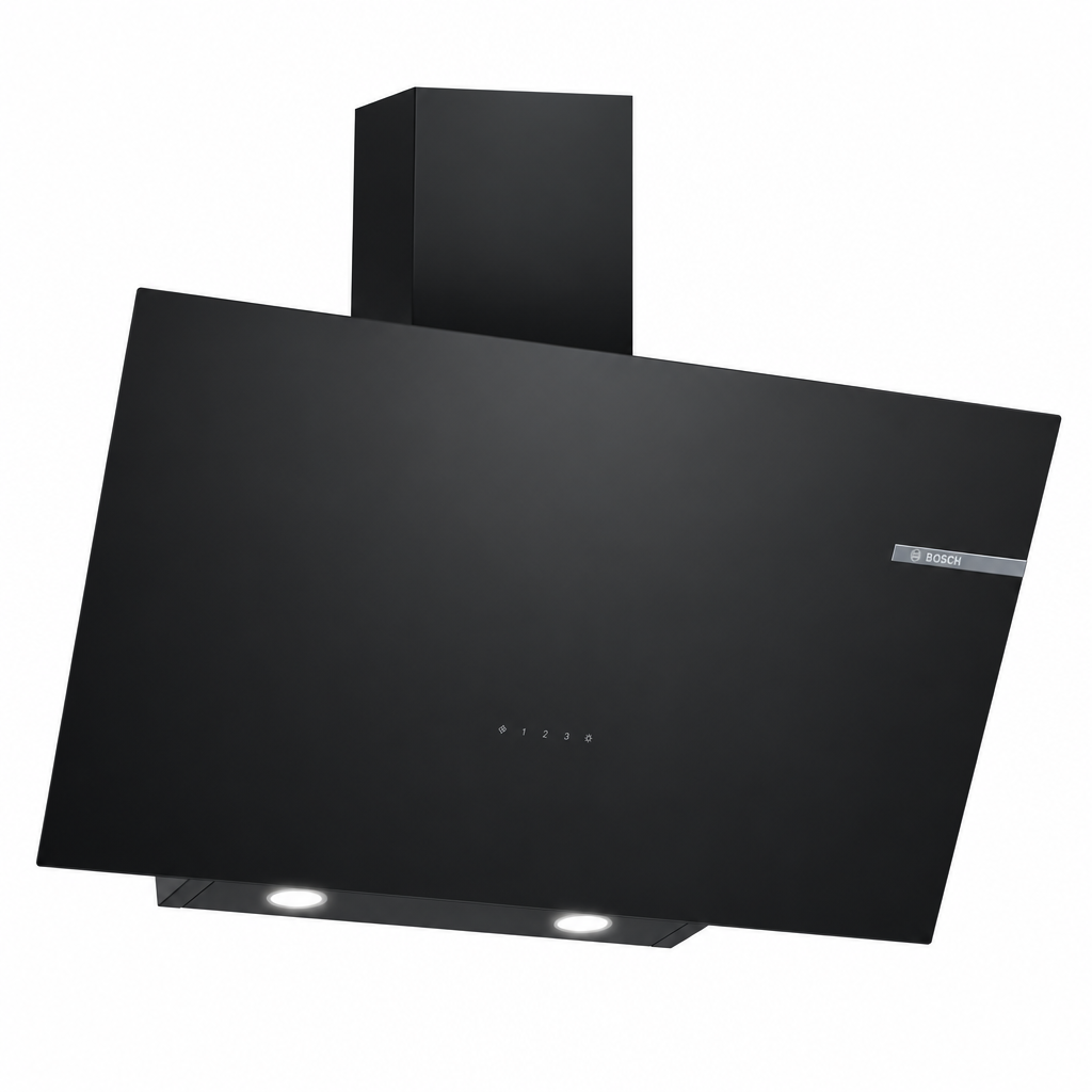 Bosch DWK96PJ60M Series 4 Inclined Cooker Hood, 90cm, Black Glass