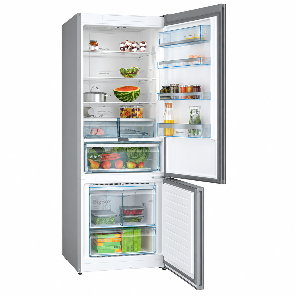 Bosch KGN56LB305 Series 6 Bottom Freezer Fridge Freezer, 560L, Black