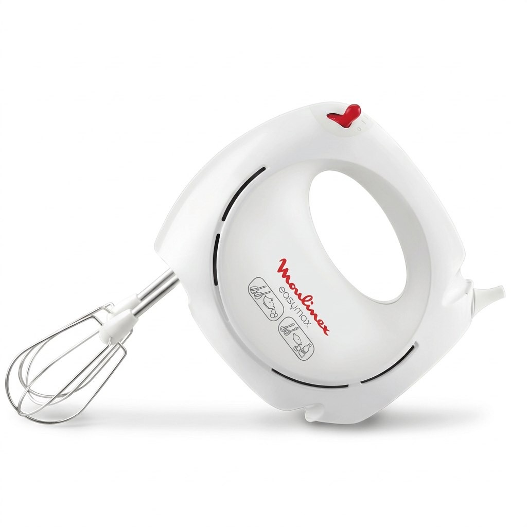 MOULINEX Hand Mixer | Easy Max Hand Mixer | 200 W | 5 speeds | White | Plastic/Stainless Steel