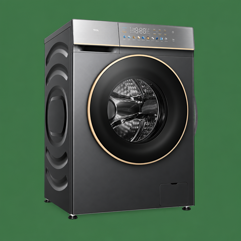 TCL washer-dryer left angled view