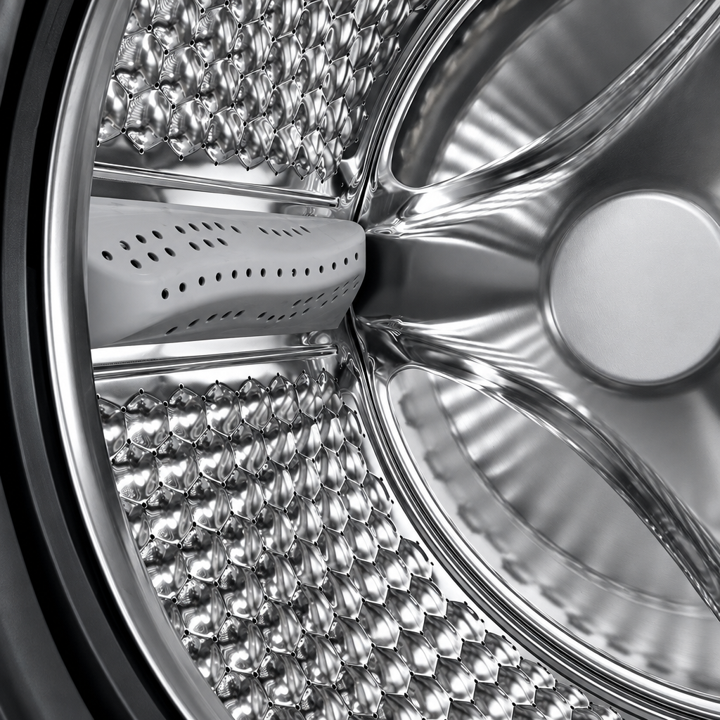 TCL washer-dryer drum close-up