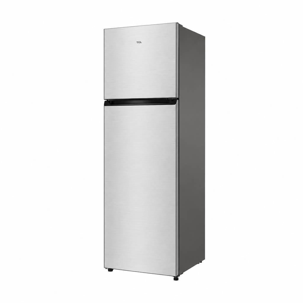 TCL 307L top-mounted refrigerator, right-angle view