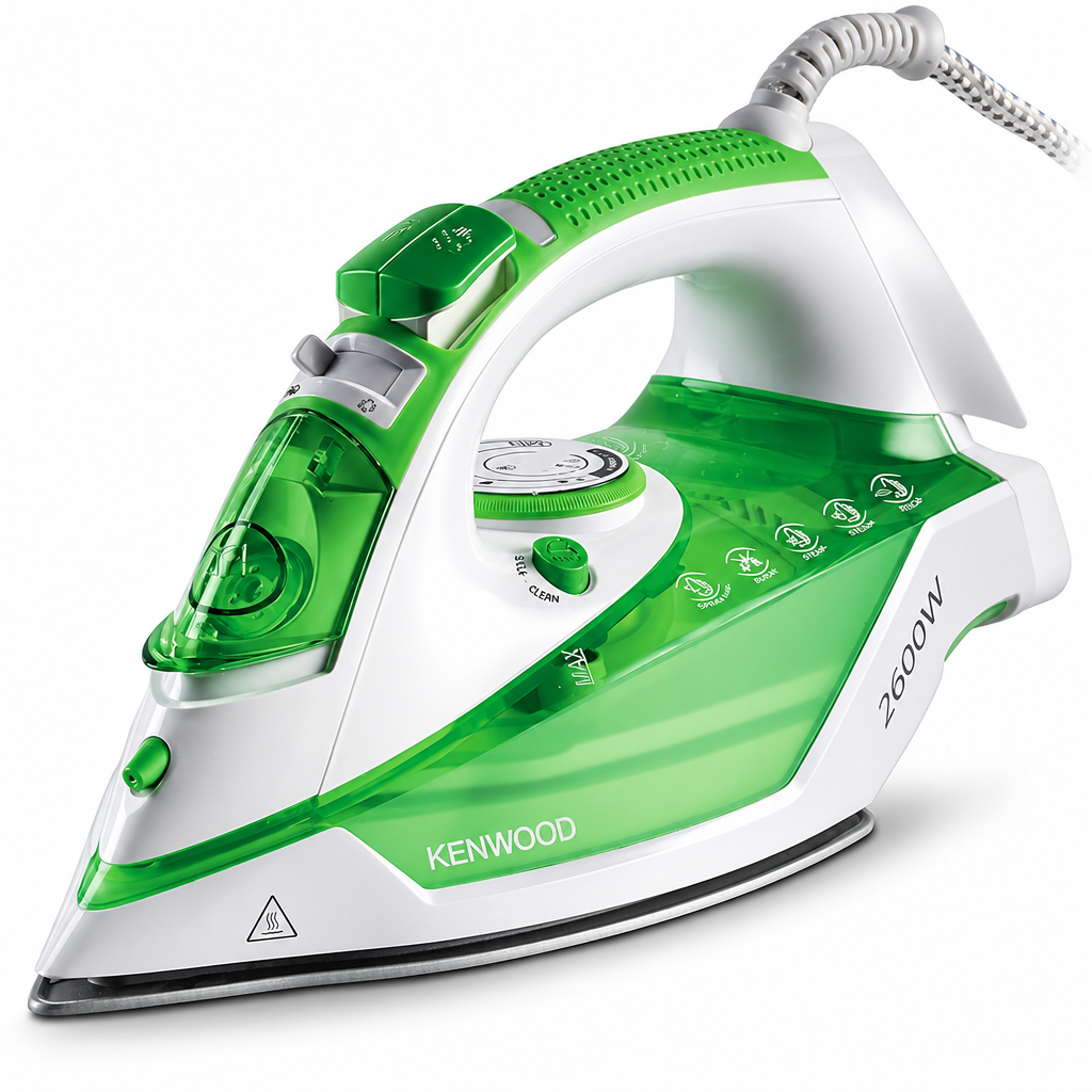 KENWOOD Steam Iron 2600W with Ceramic Soleplate | Anti-Drip | Anti-Calc | Self Clean | Continuous Steam | Burst Spray Function | STP70.000WG