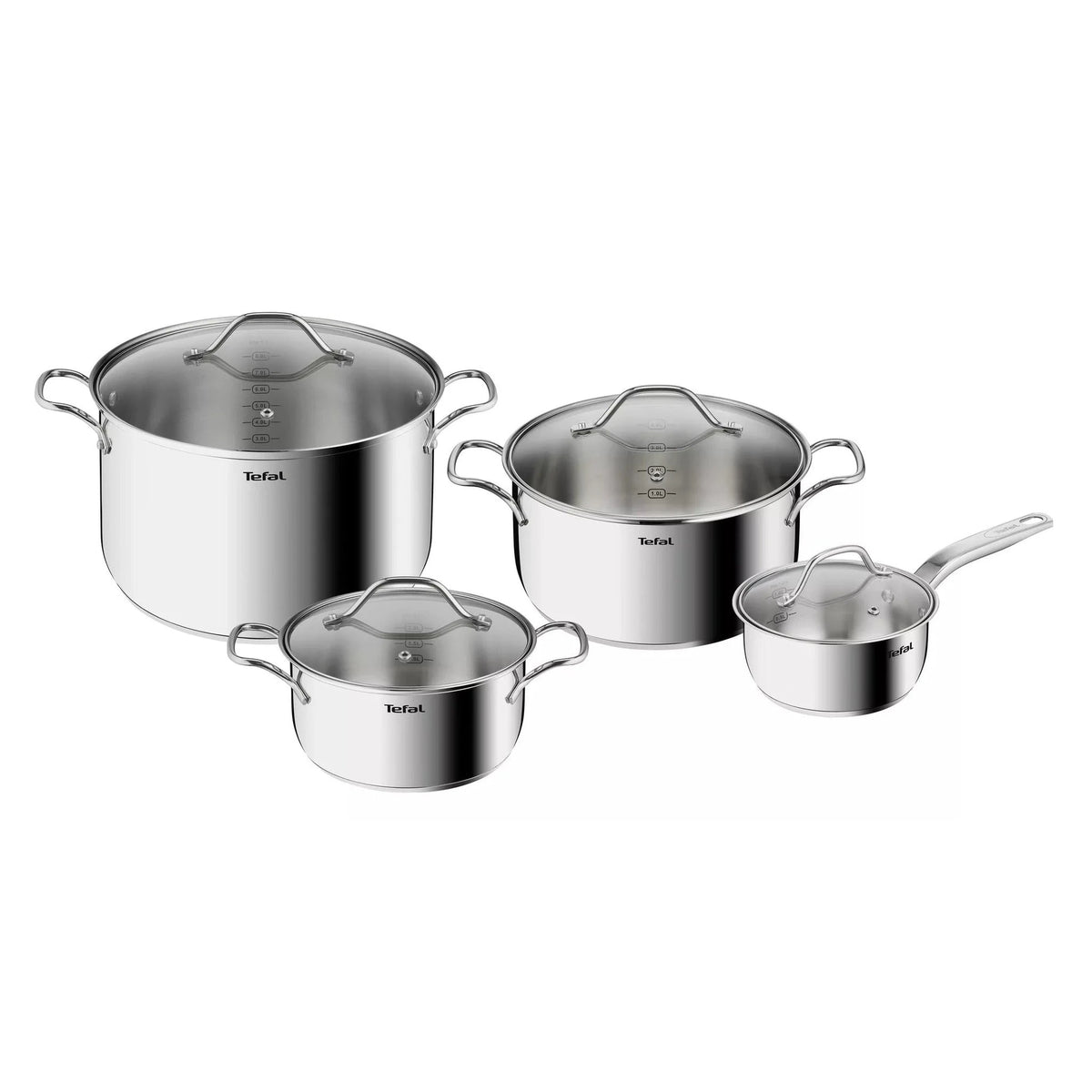 Tefal Intuition 8-Piece Stainless Steel Cookware Set | B864S874