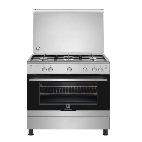 Electrolux Stainless Steel Cooker 90*60cm | 5 Burners Gas & Gas Oven