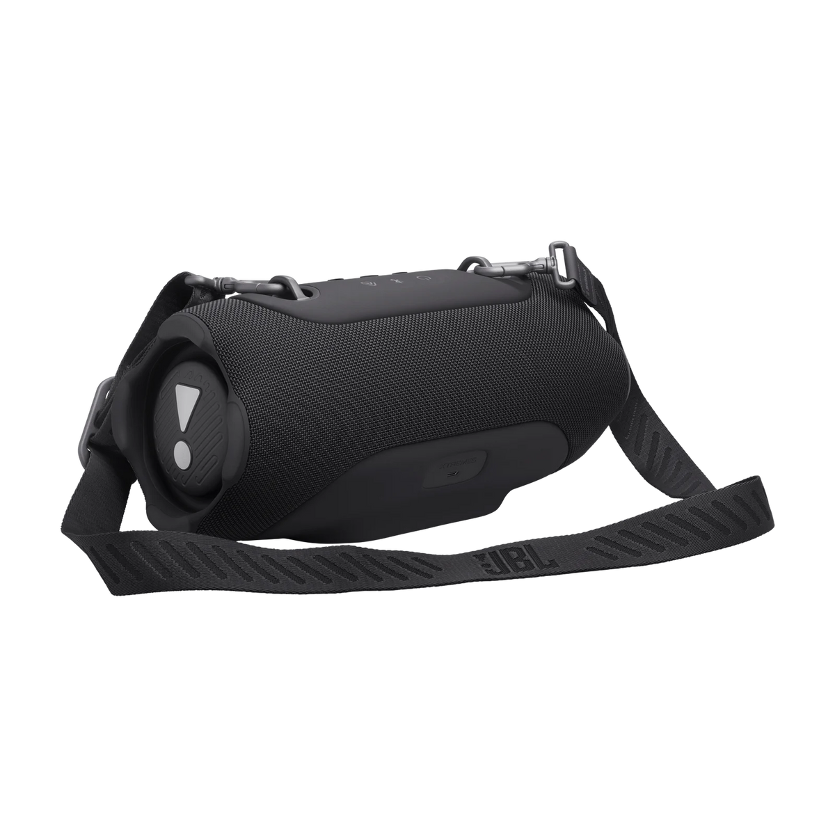 JBL Xtreme 5 portable Bluetooth speaker, black - three-quarter rear view
