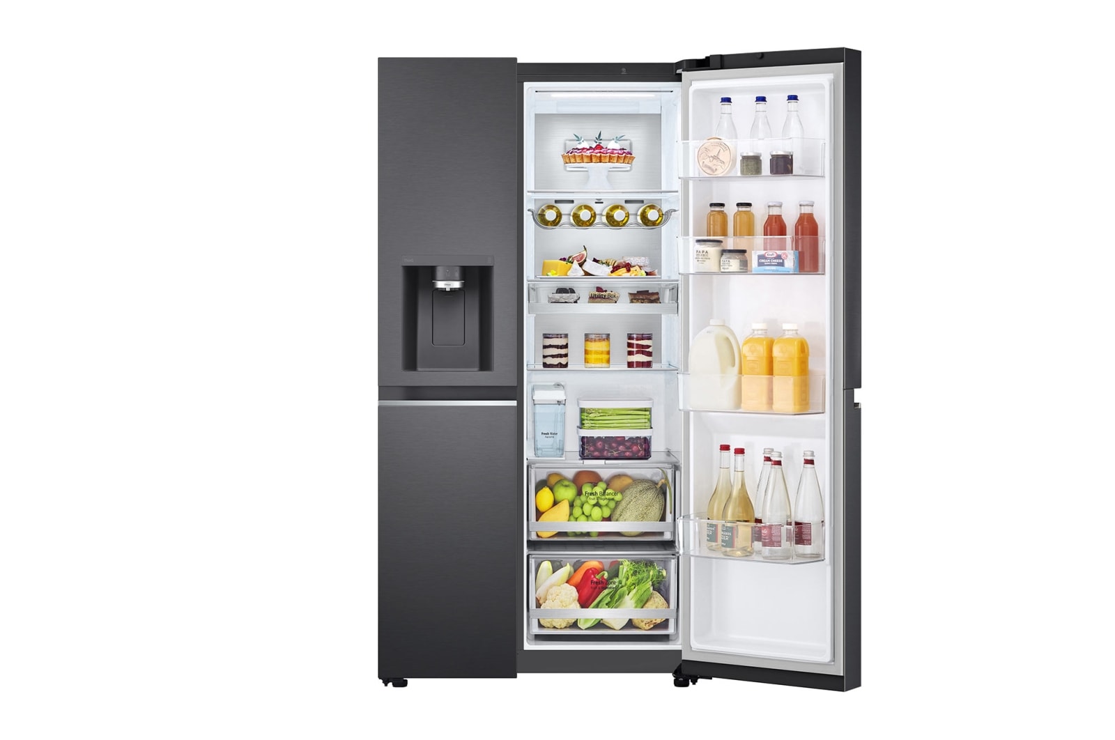 LG 674L Side-by-Side Fridge with UVnano Water Dispenser | L257KLKW