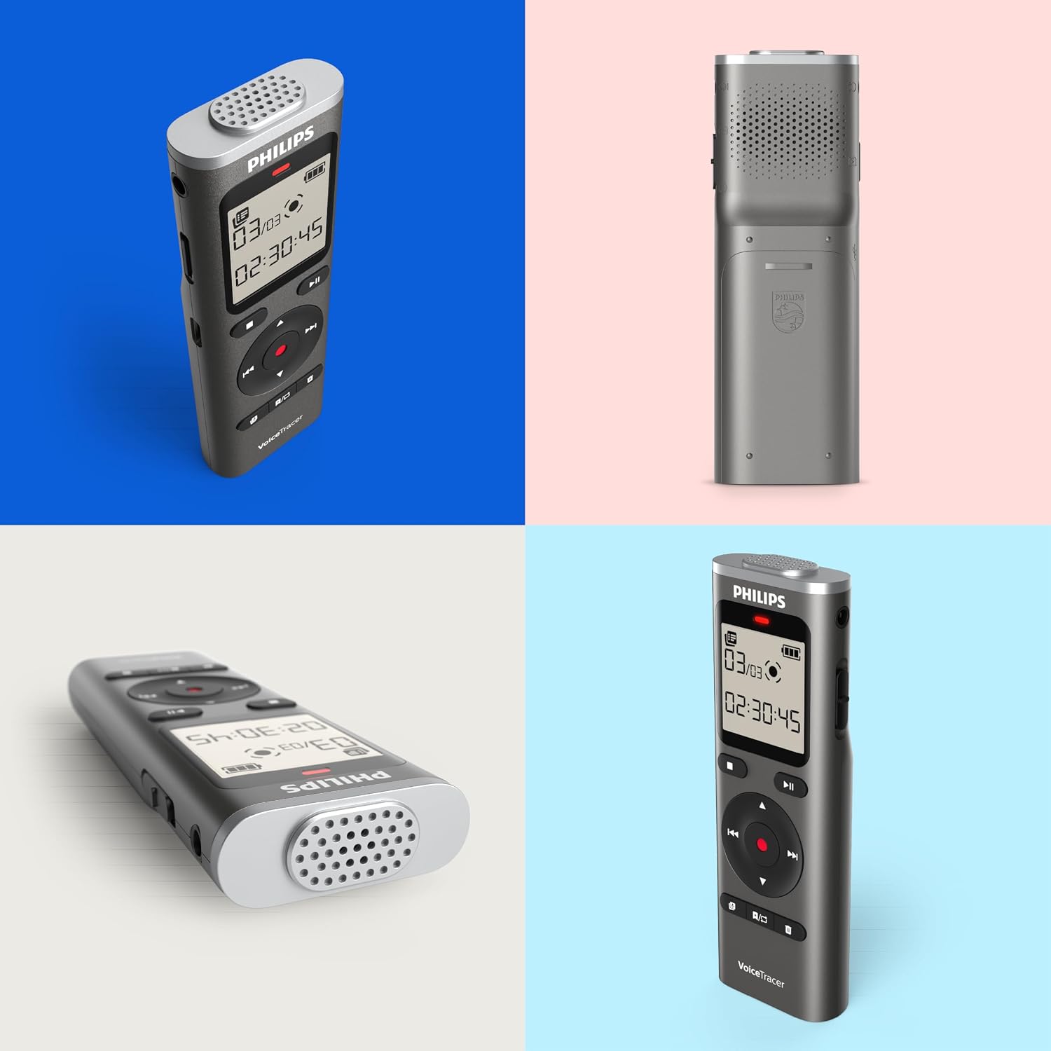 Philips DVT1170 VoiceTracer | Audio Recorder | 360° Microphone for Excellent Sound