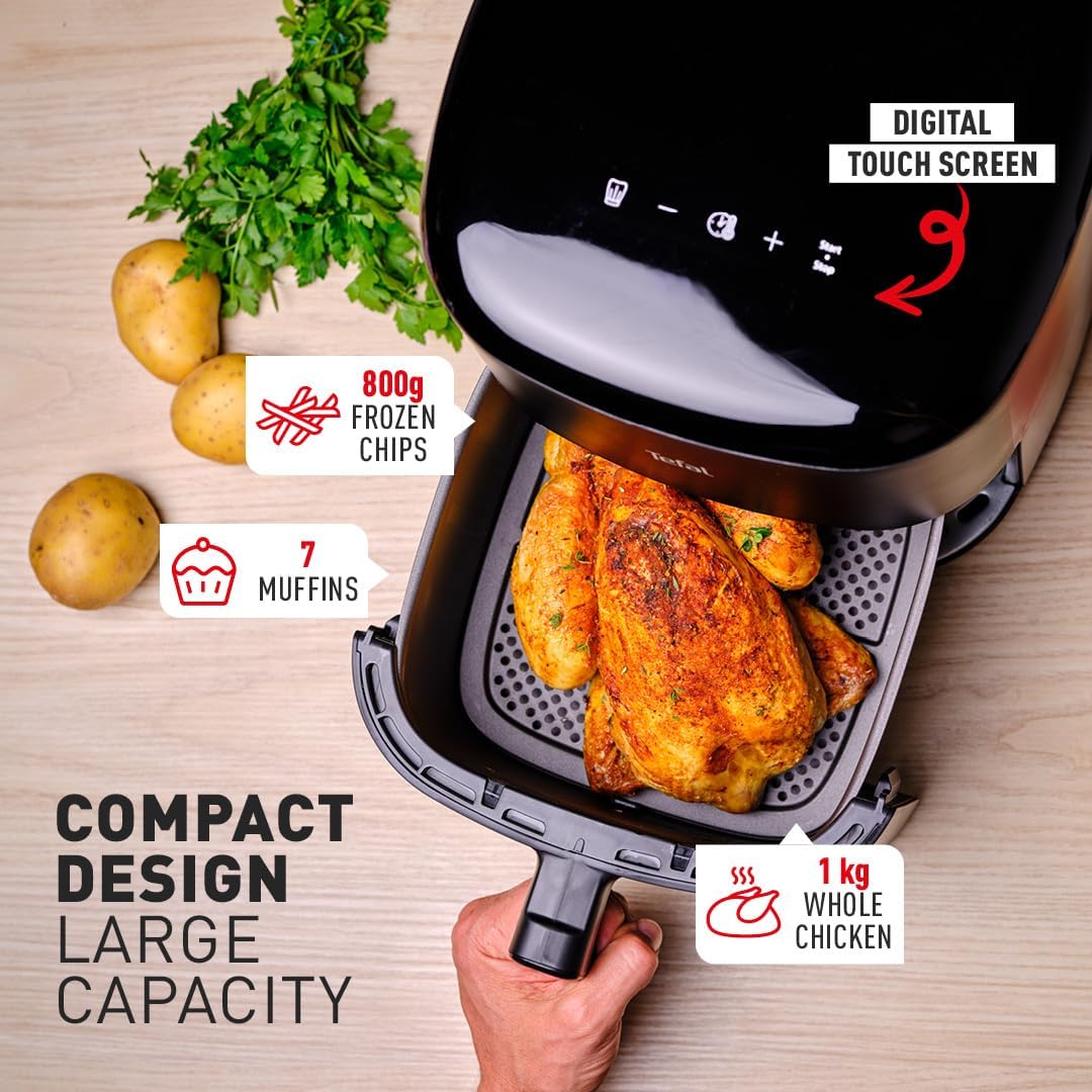 Tefal Easy Fry Max Digital Air Fryer | 5L, 10-in-1 | Oil Free | Air Fry | Extra Crisp |Roast | Bake | Reheat | Dehydrate | 6 Servings | Non-Stick