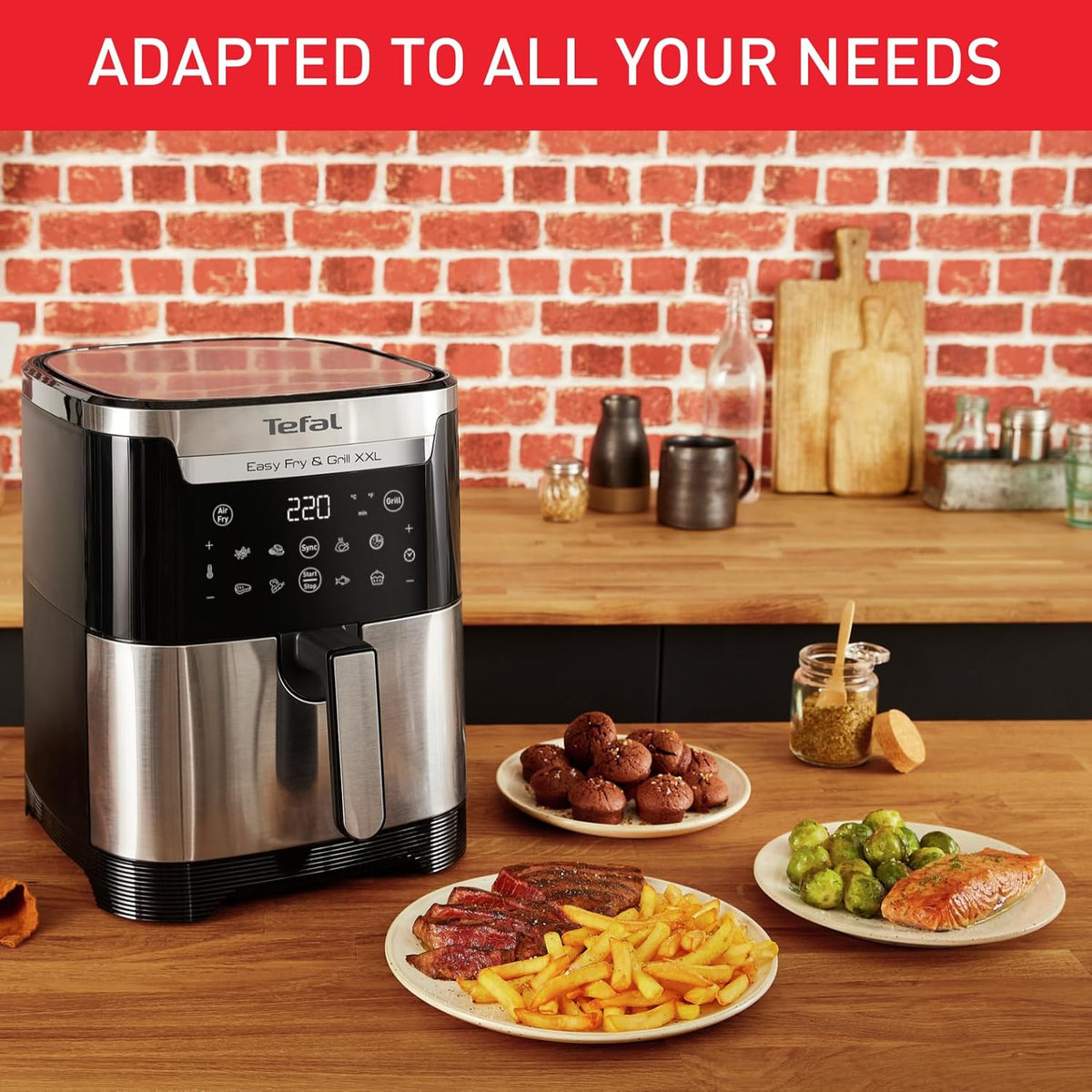 TEFAL Air Fryer Easy Fry & Grill | Digital 2-in-1XXL | 6.5 Capacity|  1830 W