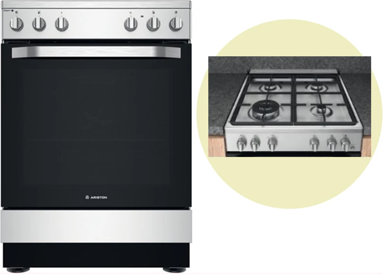 Ariston Stainless Steel Full Gas Cooker  60x60cm