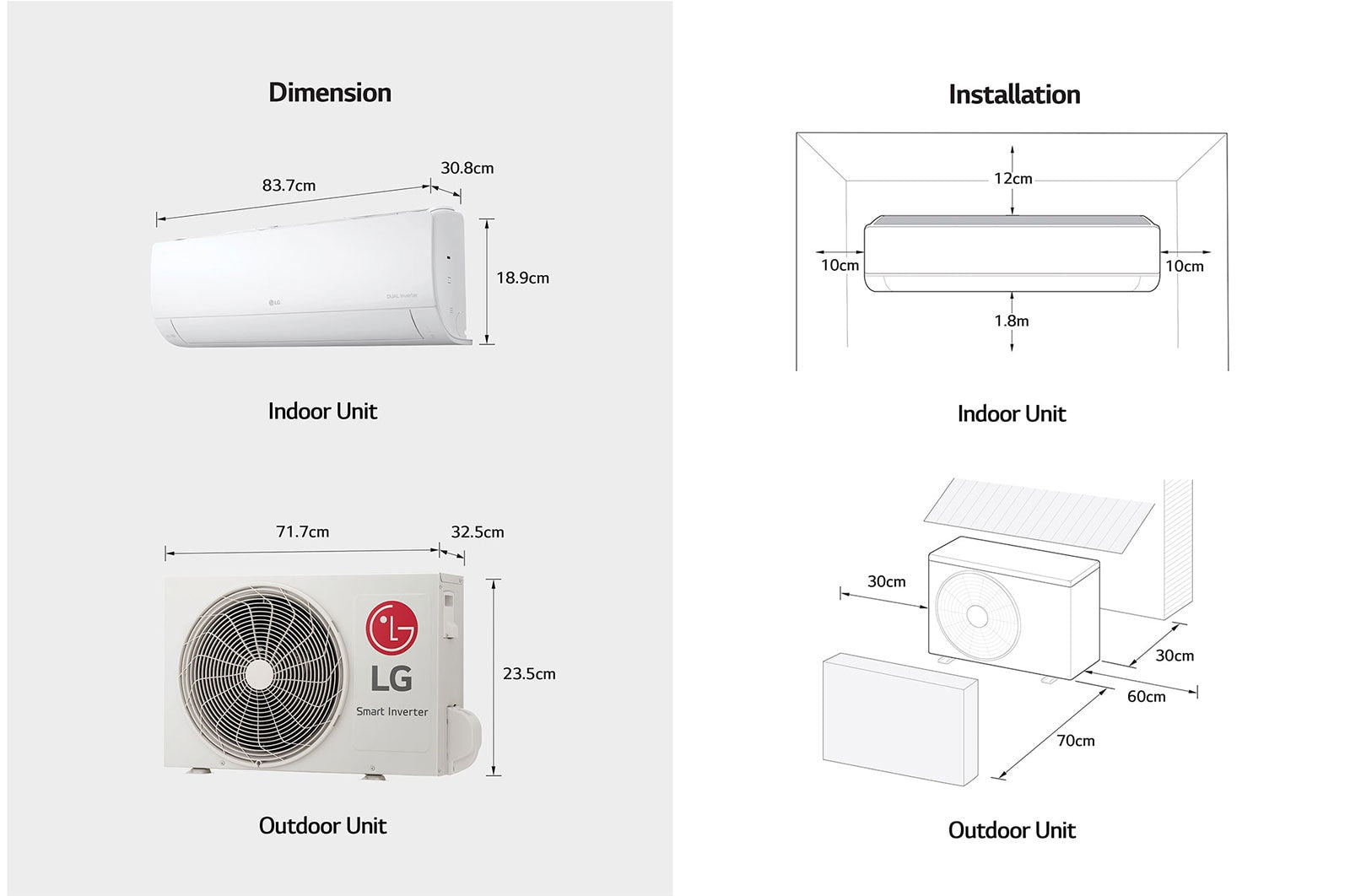 18,000 BTU LG DUALCOOL Inverter AC