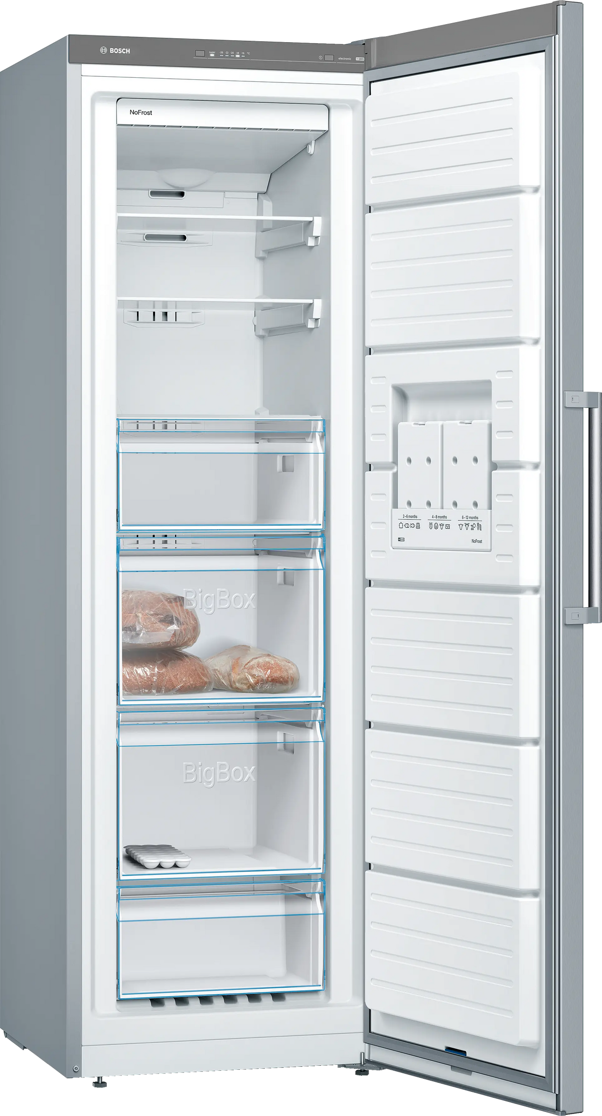 Bosch GSN36VL3PG Series 4 upright freezer angled view