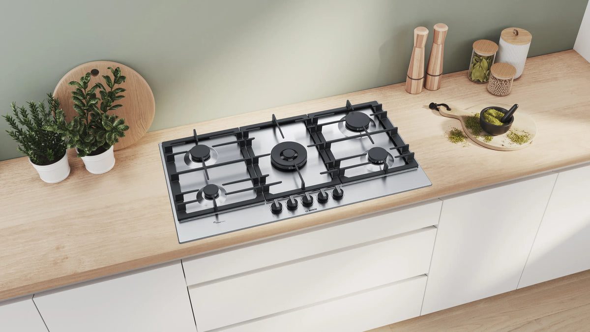 Bosch PCR9A5B90 gas hob installed view