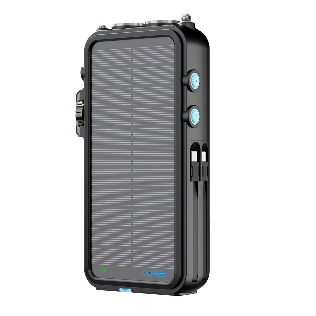 Powerology 16000mAh Solar Power Bank with FM Radio Speaker and Lights