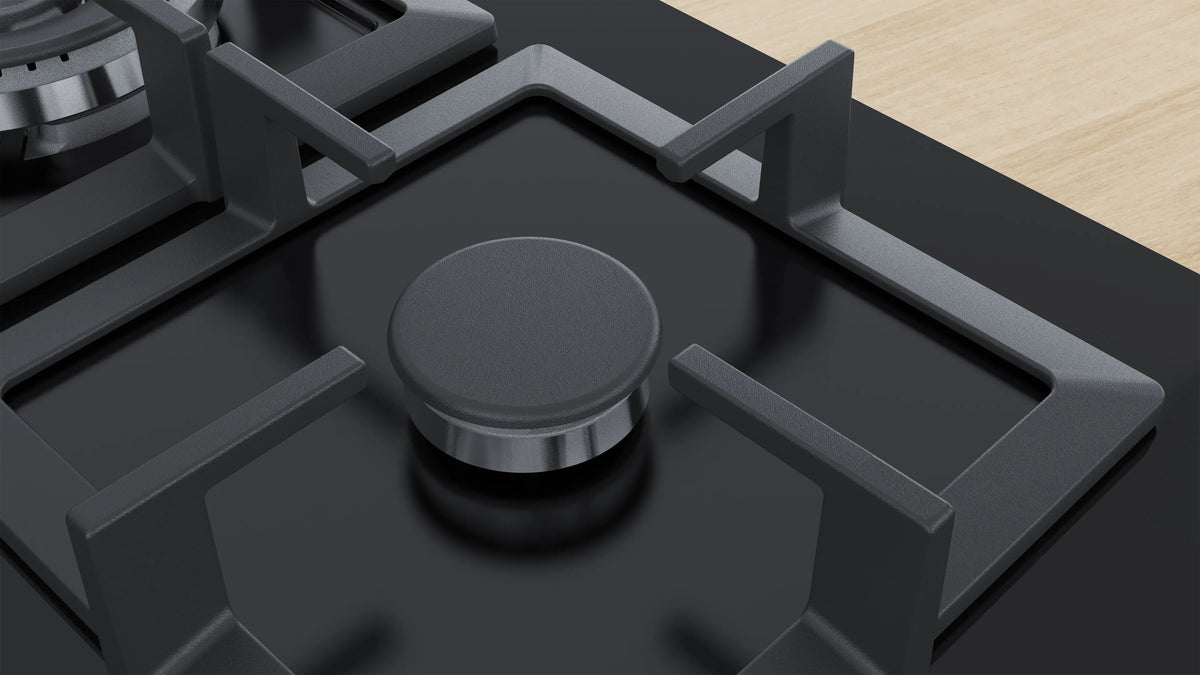 Bosch PPP6A6B20 gas hob angled view