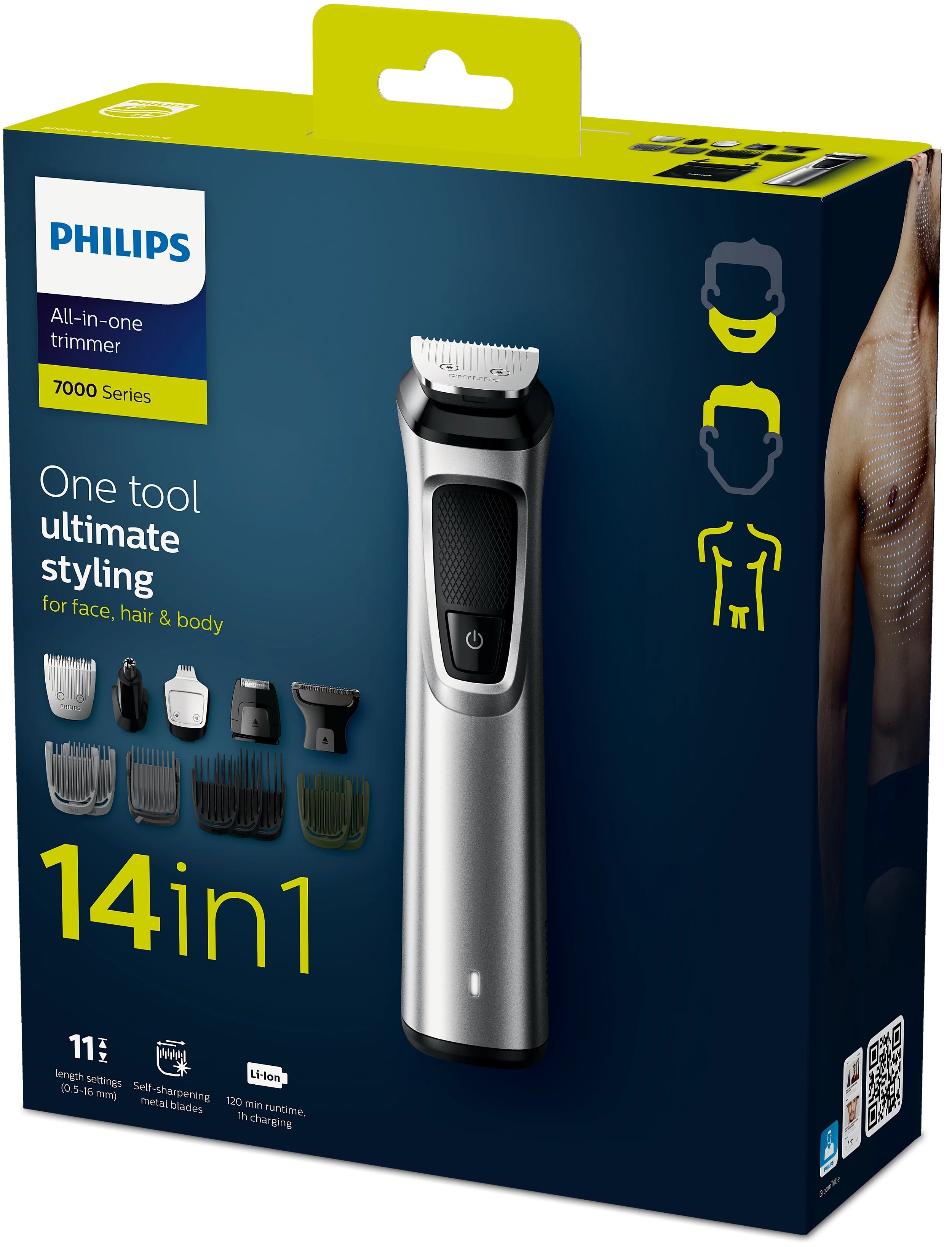 Philips Multigroom Series 7000 14-in-1, Face, Hair and Body Shaver.