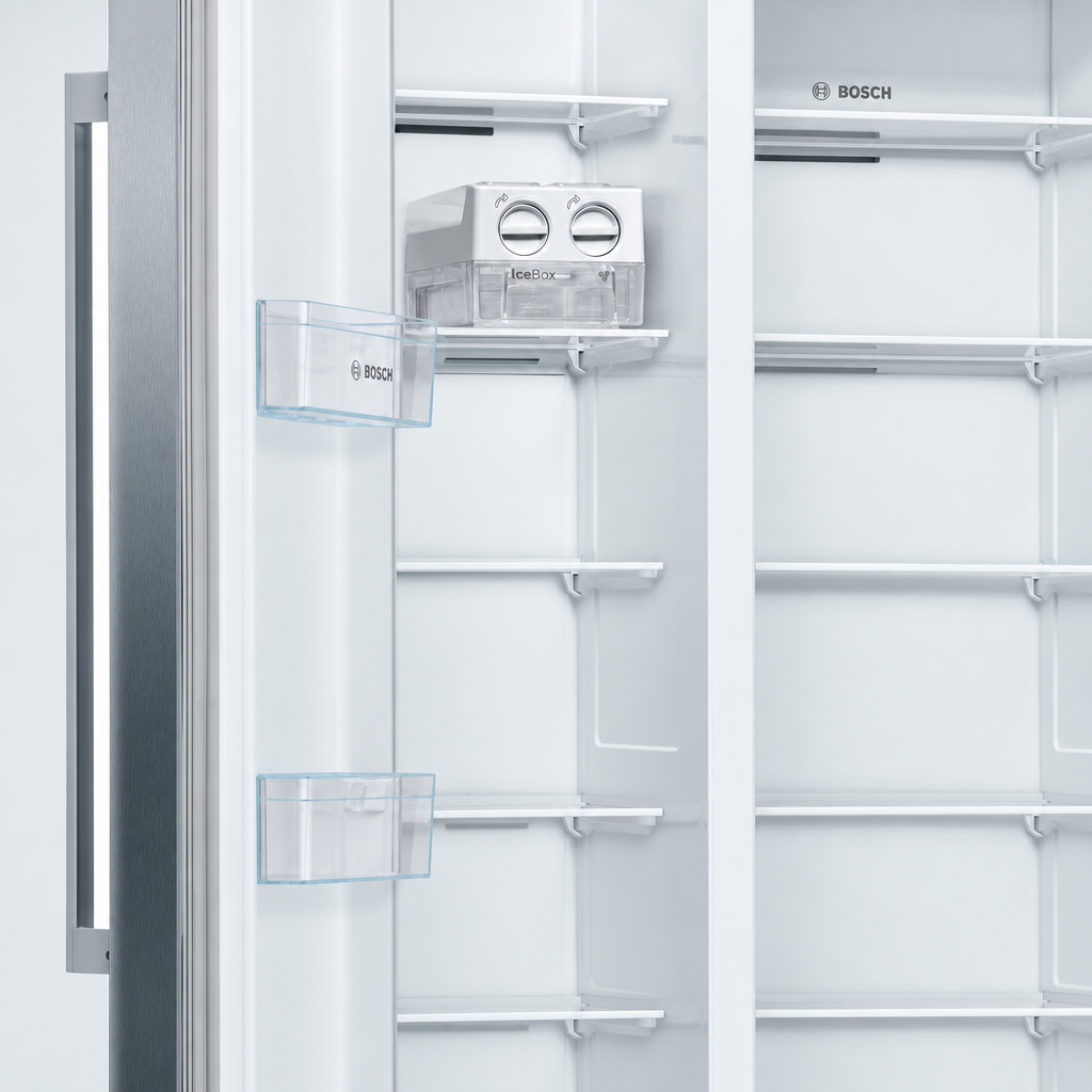 Bosch KAN93VIFPG Series 4 Side-by-Side Fridge Freezer, 616L, Stainless Steel