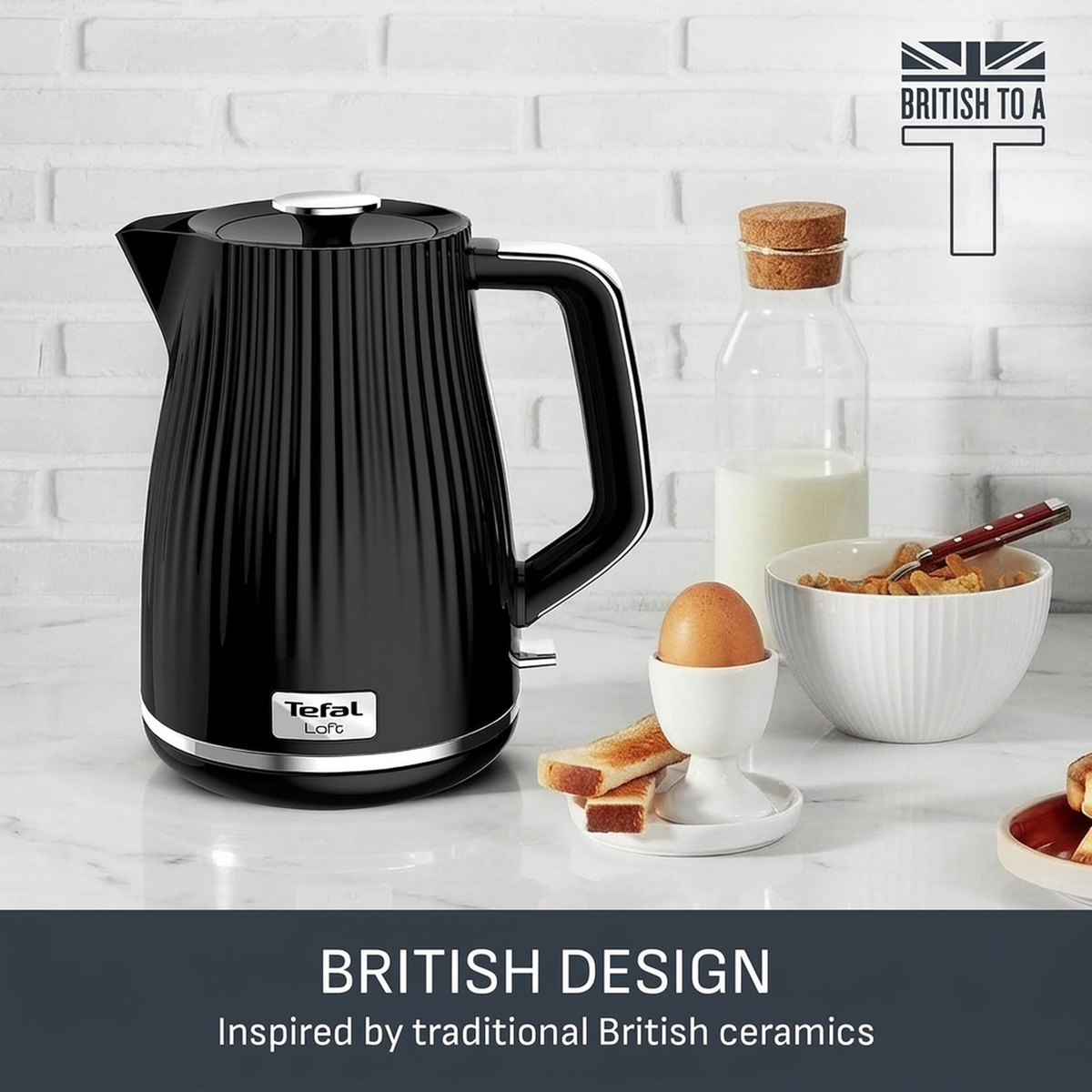 Tefal Loft Electric | 1.7L | Fast Boil, Cordless Kettle, Water level Window, 3000W, Removable Anti-Scale Filter, Precise Pouring Spout