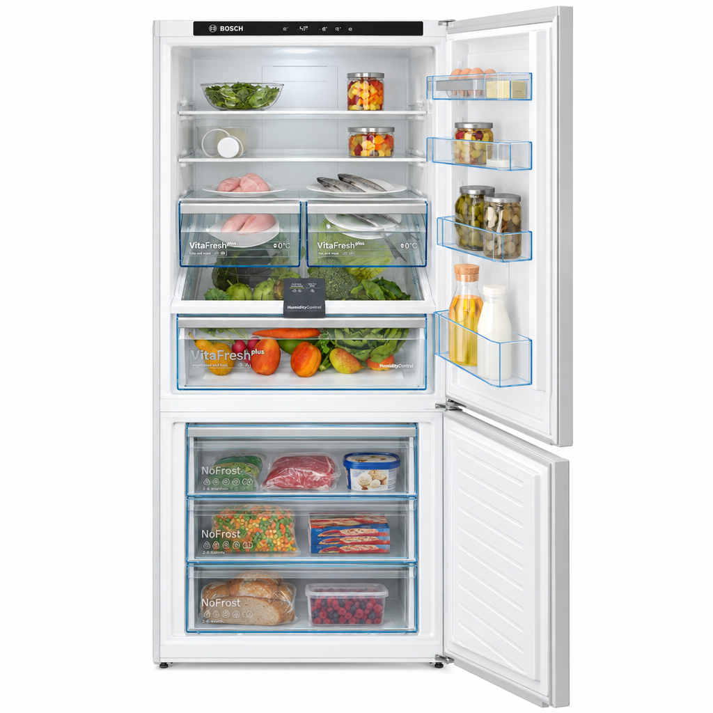 Bosch KGN56LB305 Series 6 Bottom Freezer Fridge Freezer, 560L, Black