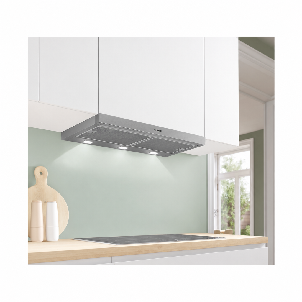 Bosch DFS097A51B Series 4 Telescopic Cooker Hood, 90cm, Silver Metallic