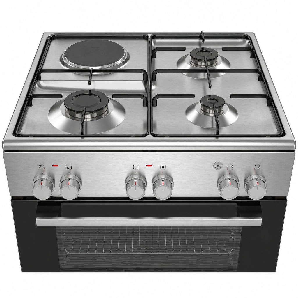 Bosch HXA050F50S Series 2 Dual Fuel Cooker, 60cm, Stainless Steel