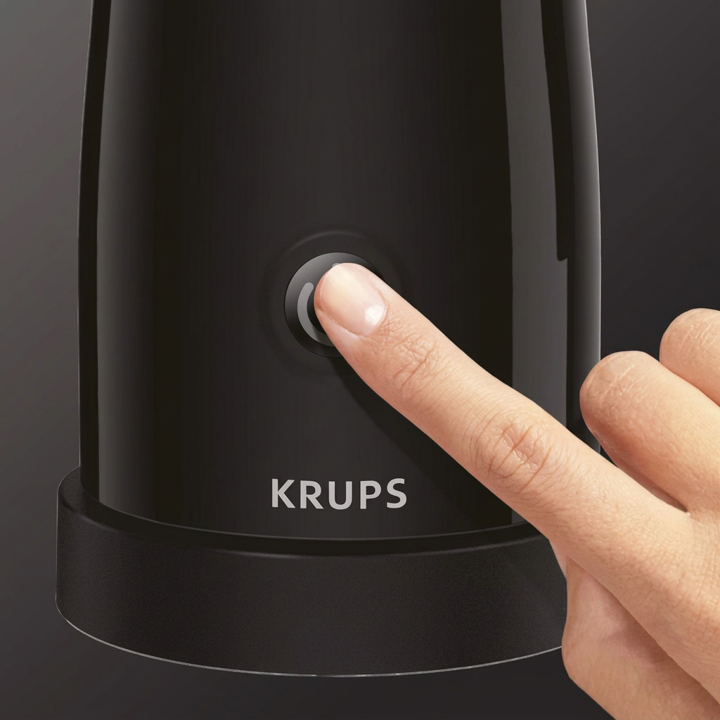 KRUPS Electric Milk Frother | One-Touch Control with Hot & Cold Foam | Non-Stick Jug | 360° Rotating Base | Auto Shut-Off