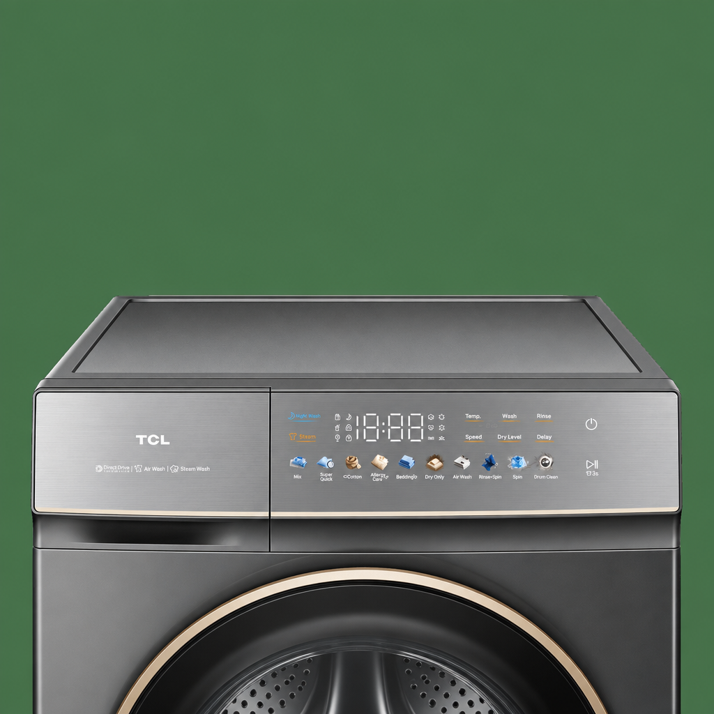 TCL washer-dryer control panel close-up