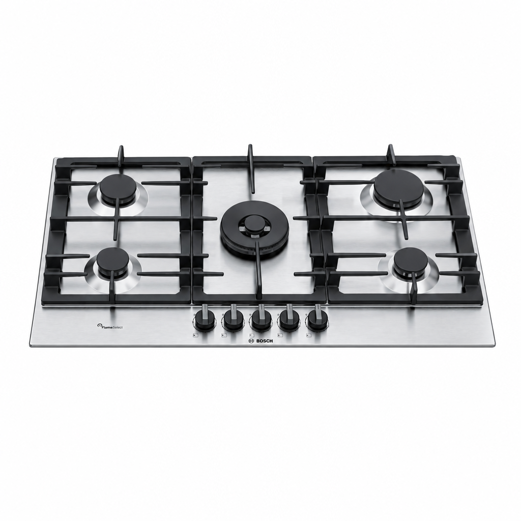 Bosch PCR9A5B90 Series 6 Gas Hob, 90cm, Stainless Steel