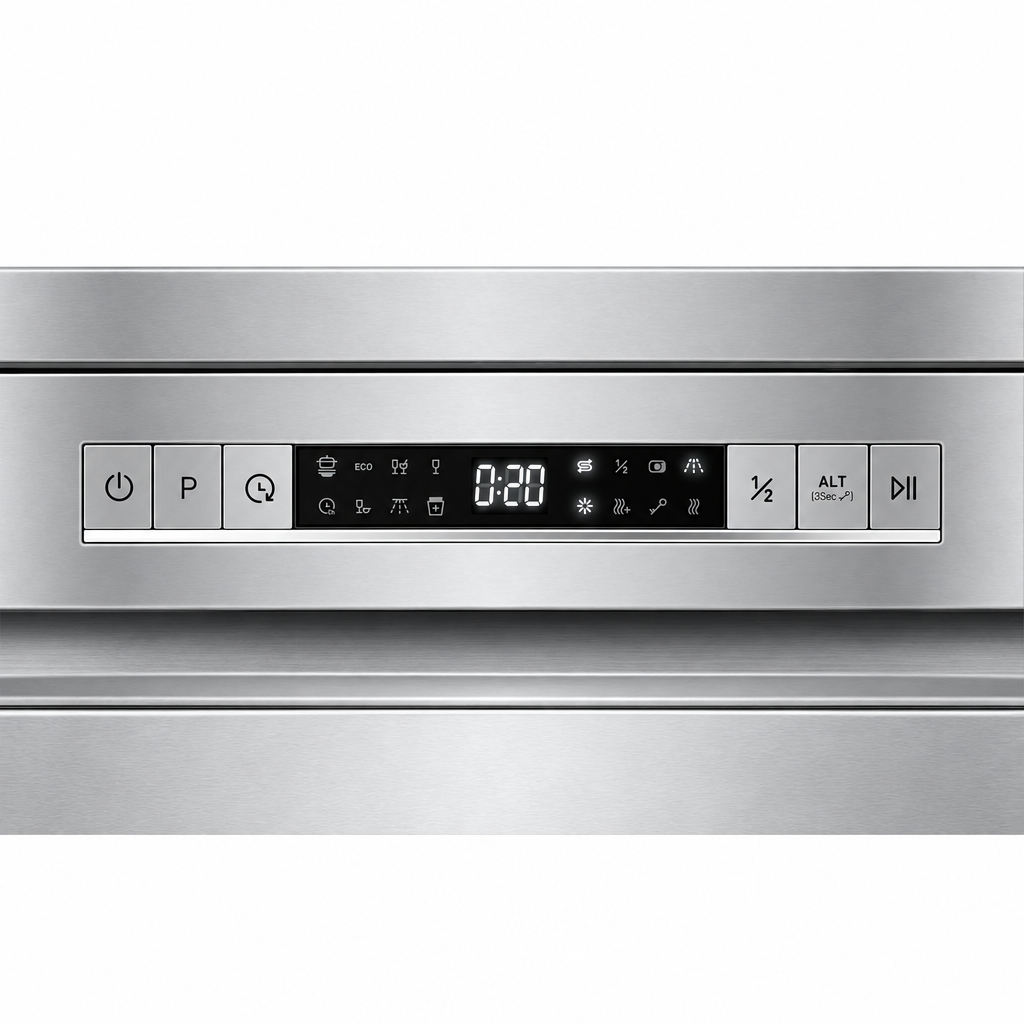 Hisense dishwasher control panel close-up