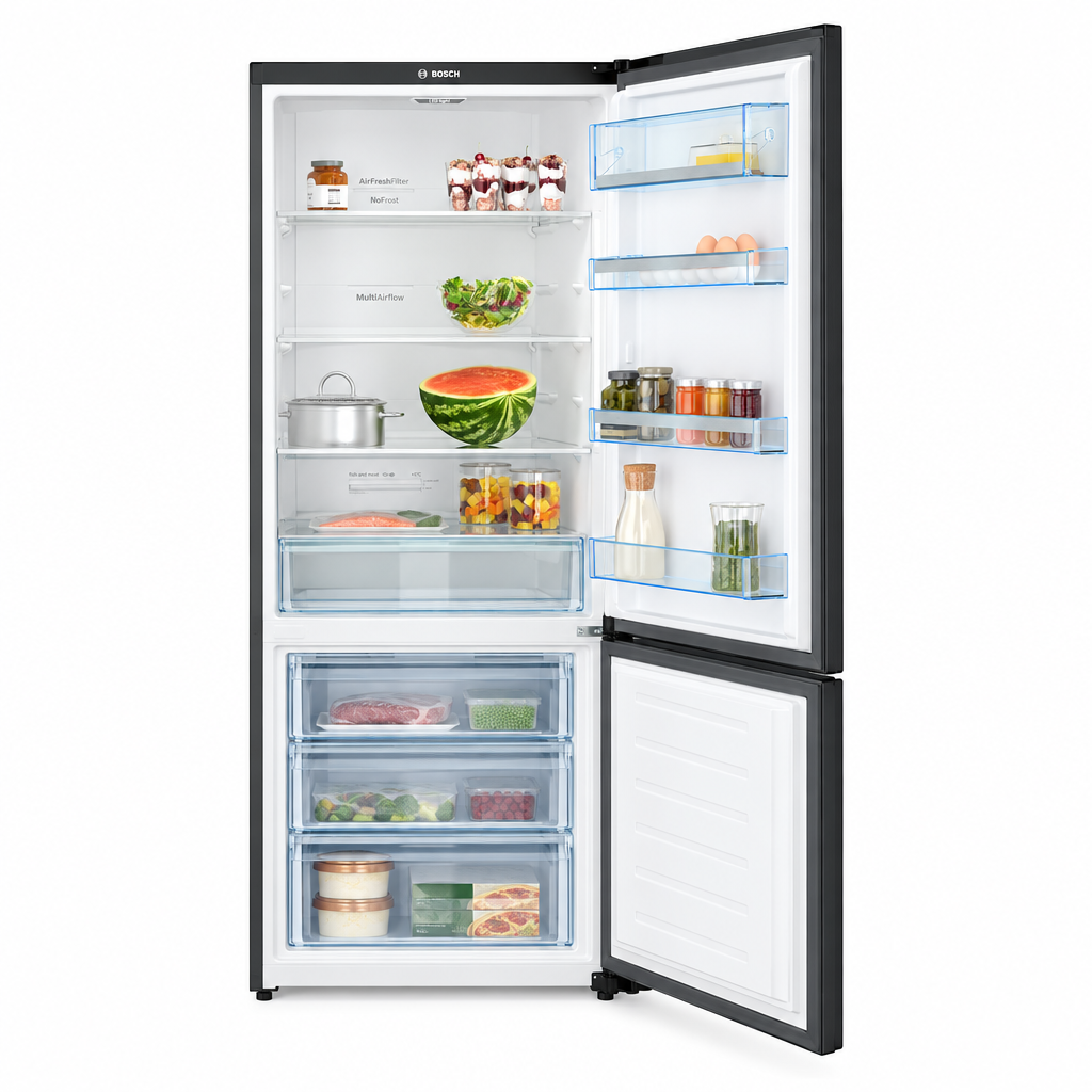 Bosch KGN56LB305 Series 6 Bottom Freezer Fridge Freezer, 560L, Black