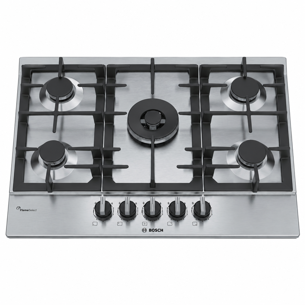 Bosch PCR9A5B90 Series 6 Gas Hob, 90cm, Stainless Steel