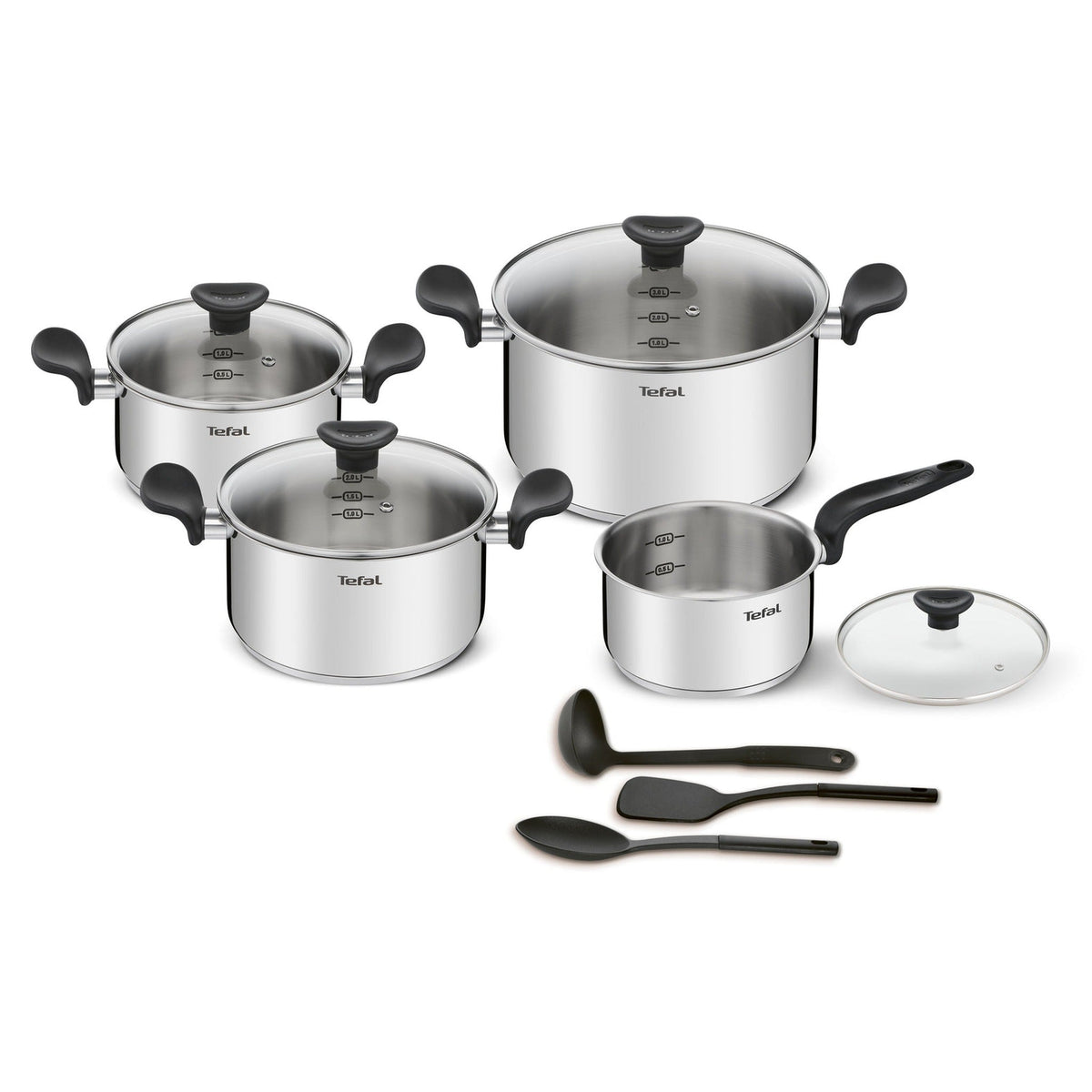 Tefal Primary 11-Piece Stainless Steel Cookware Set | E308SB74