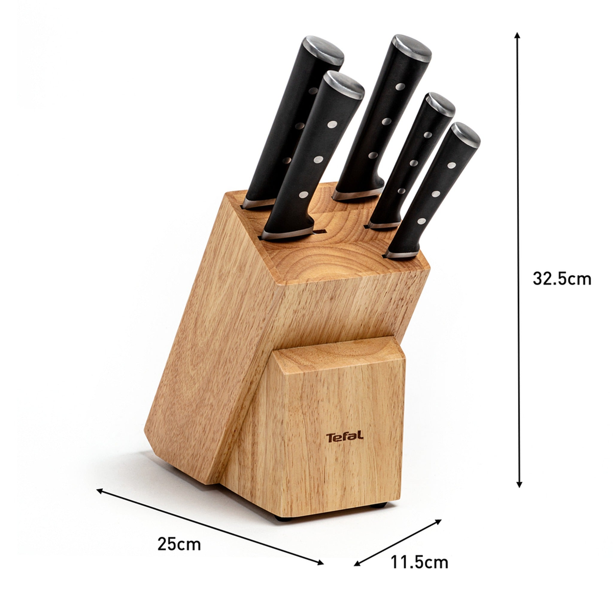 Tefal Ice Force 5-Knife Wooden Block Set | K232S574