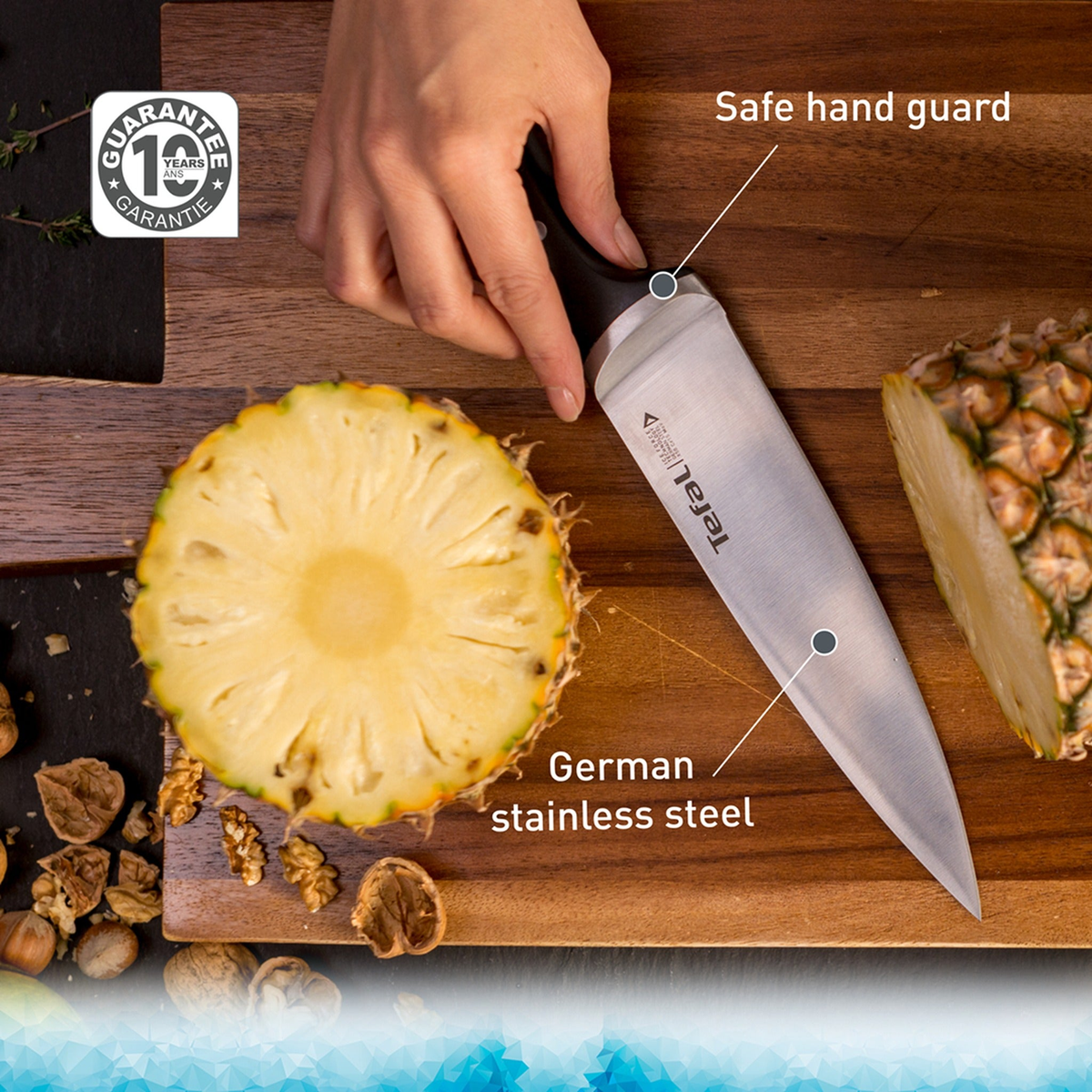 Tefal Ice Force 5-Knife Wooden Block Set | K232S574